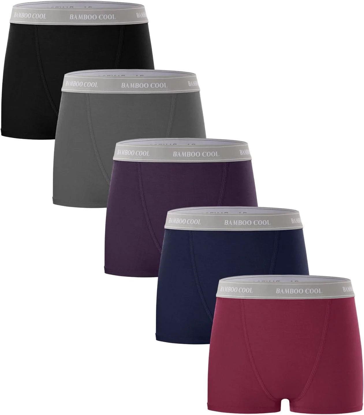 BAMBOO COOL Womens Boy Shorts Underwear High Waisted Boxer Briefs 5 Pack