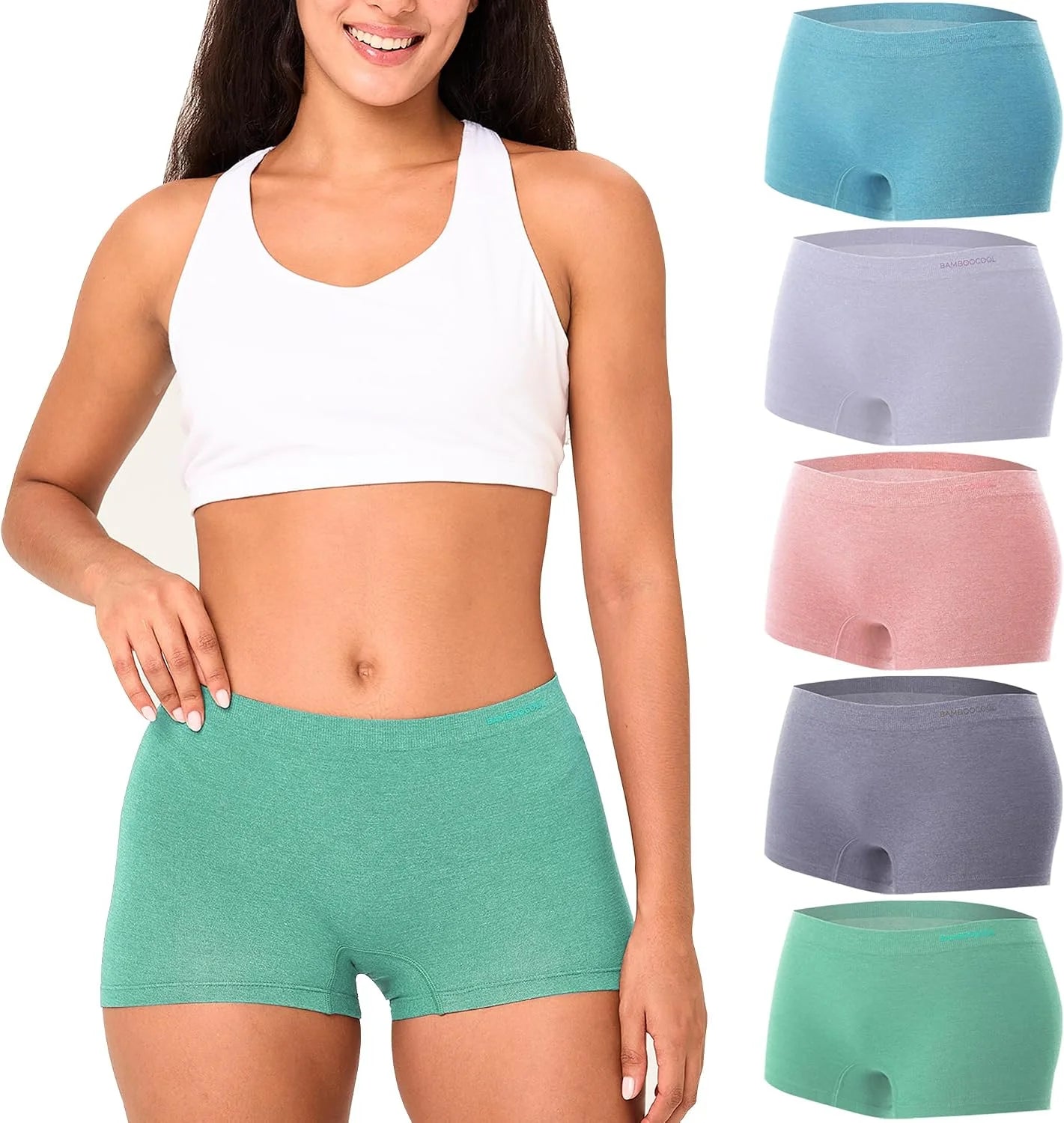 BAMBOO COOL Womens Boyshorts Underwear Cooling Soft Boxer Briefs Panties