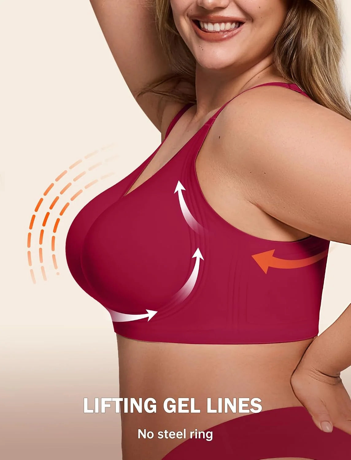 LetsJoli Jelly Bras for Women No Underwire Plus Size Push Up Supportive