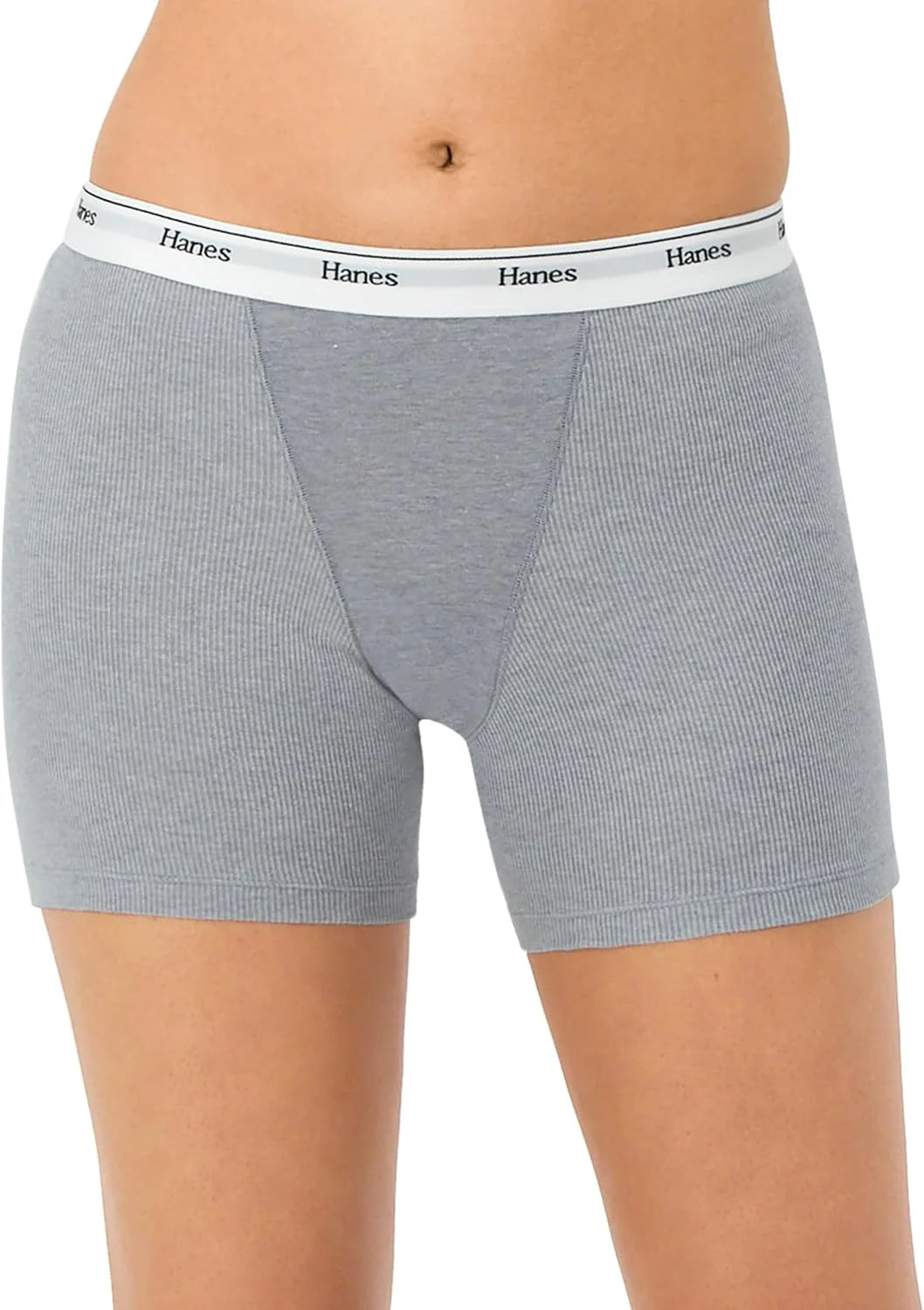Hanes Originals Women’s Mid-Thigh Boxer Brief Pack, Stretch Cotton Underwear, 4-Pack