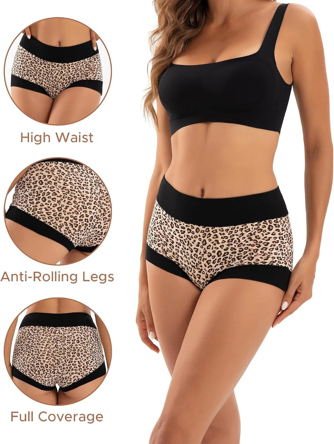 INNERSY Women's Cotton Boyshorts Underwear Soft Boxer Briefs 4-Pack