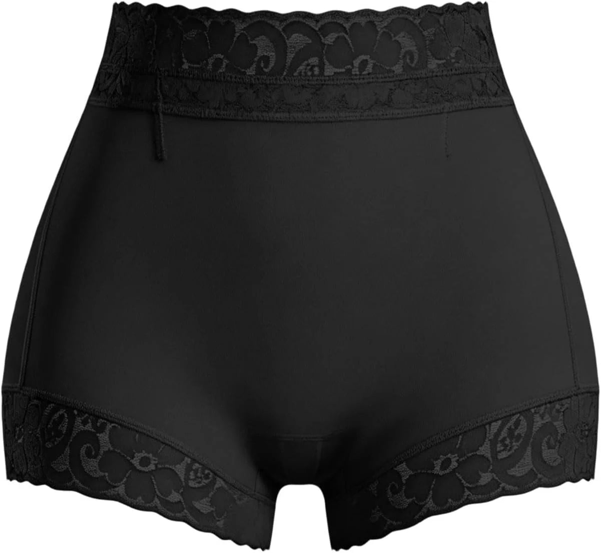Women's Lace Trim Boyshorts Underwear Panties - Seamless High Waisted Full Coverage Boxer Briefs