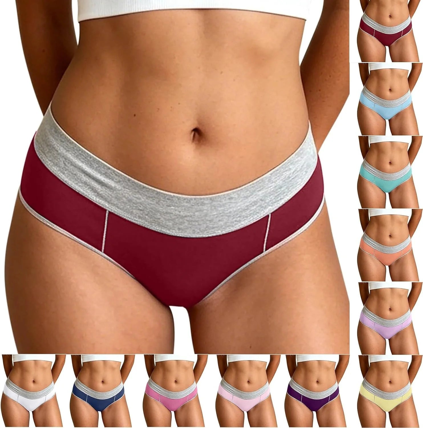 Colorblock Sporty Panties for Women Plus Size Underwear