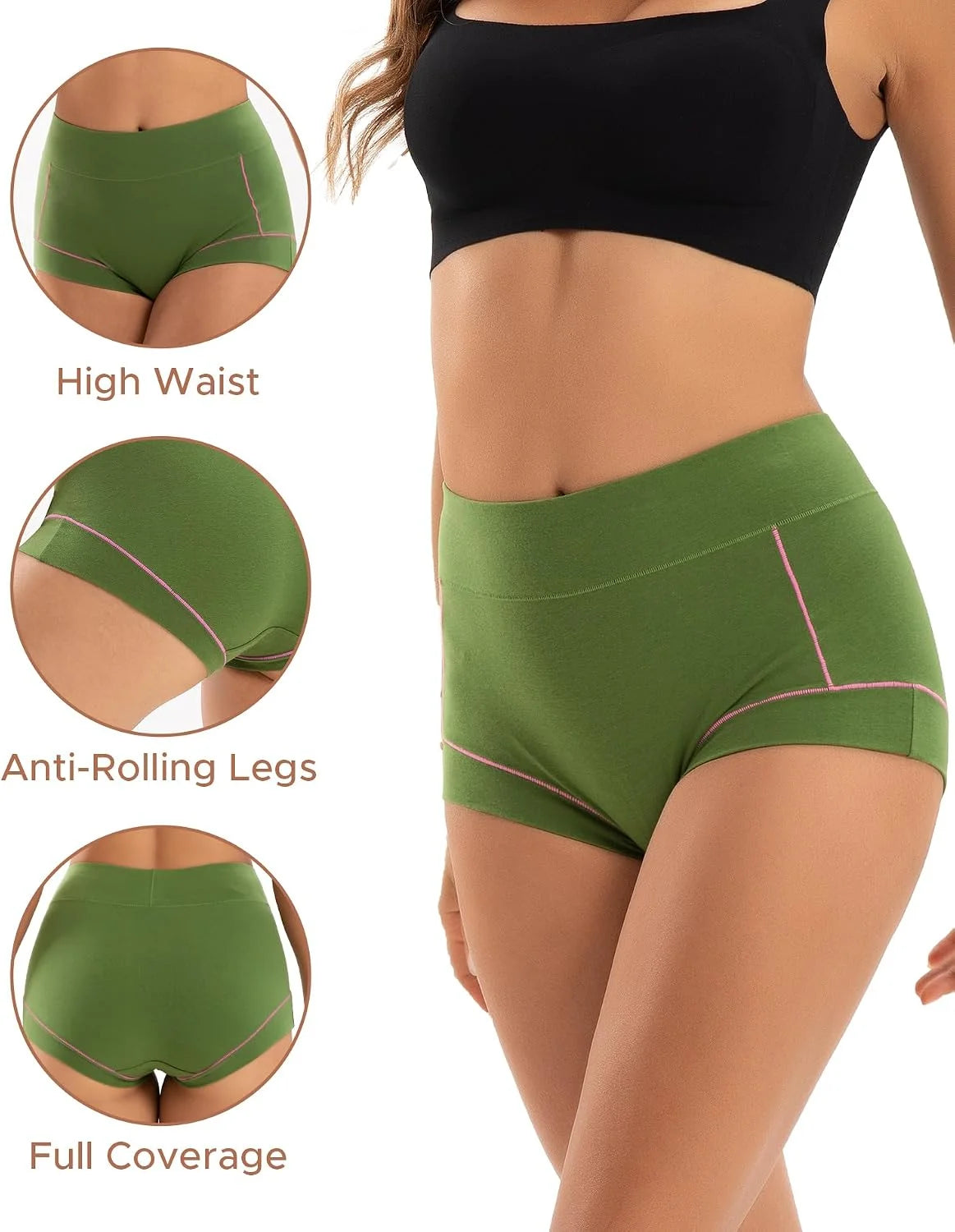 INNERSY Women's Cotton Boyshorts Underwear Soft Boxer Briefs 4-Pack