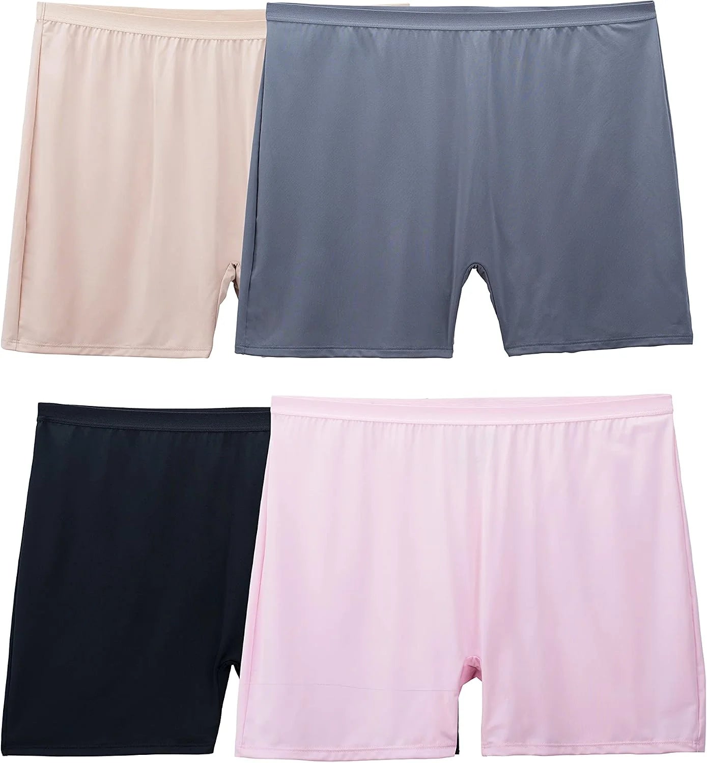 Fruit of the Loom Women's Boxer Briefs with Stretch, Mid Thigh Length Boy Shorts, Available in Plus Size