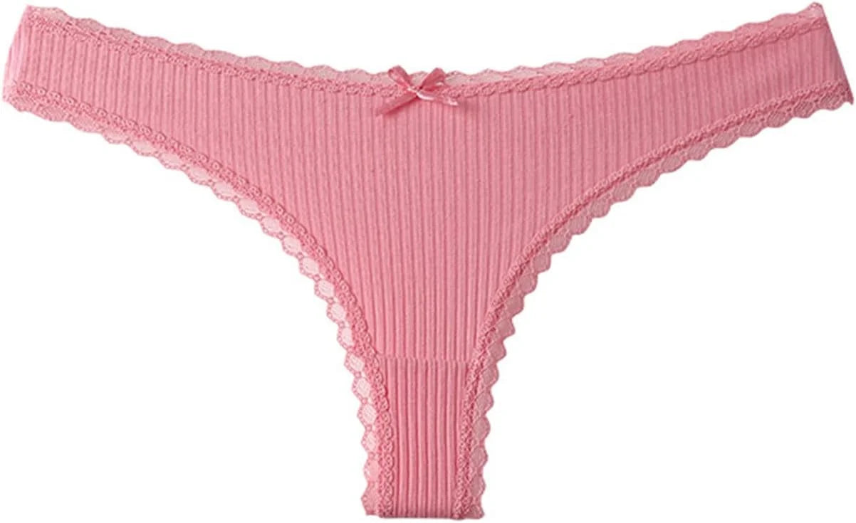 Lace Trim Low Waist Panties for Women Breathable Sexy Underwear