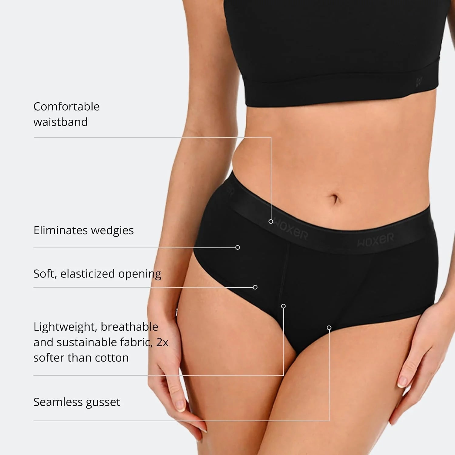 Woxer Women’s Classic Seamless Boyshort Panties, Soft Modal Fabric with No Roll Inseam, Chafe-Free, Breathable Design