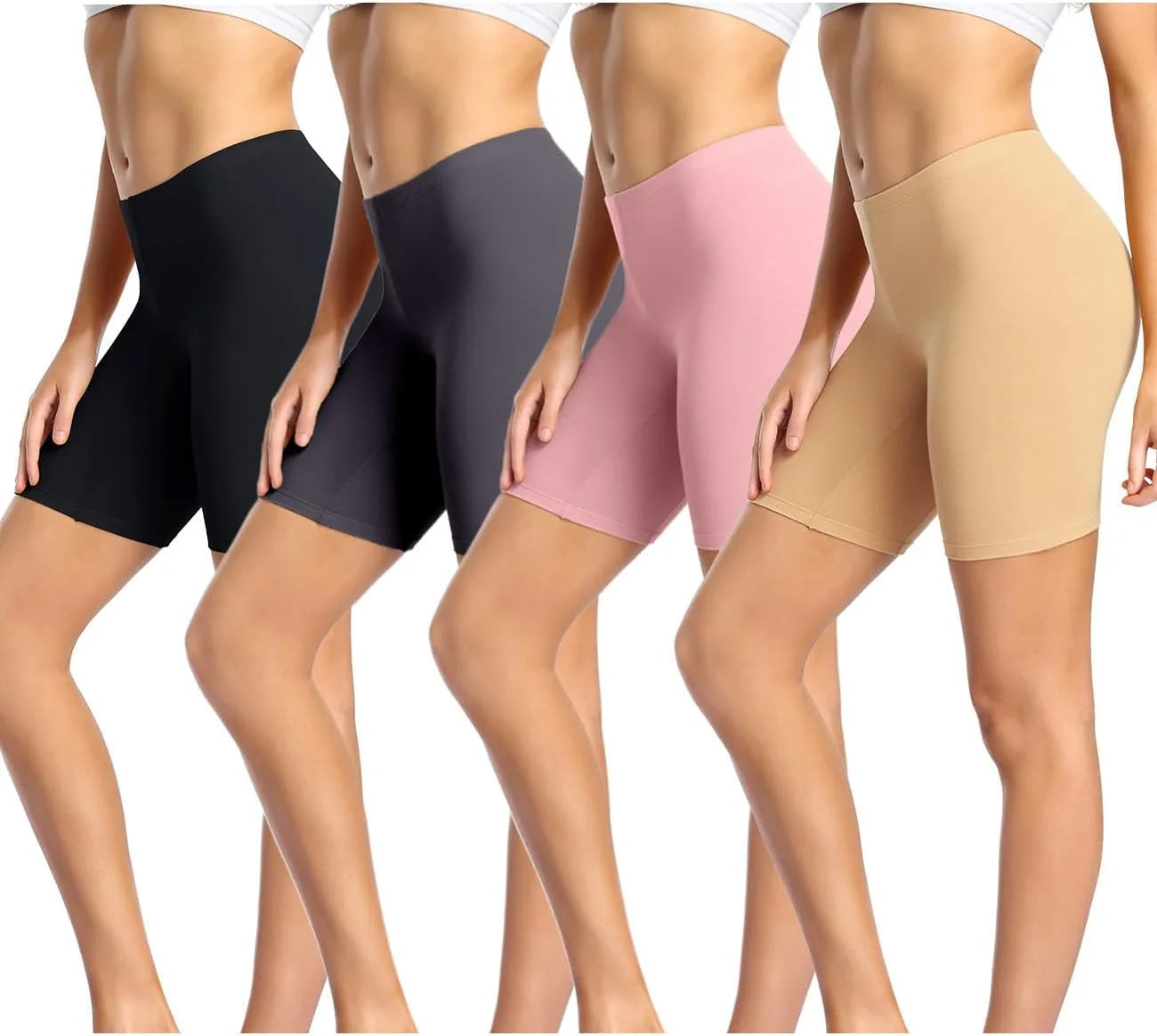 wirarpa Women's Cotton Boy Shorts Underwear Anti Chafing Soft Biker Short Plus Boy Shorts Panties 4 Pack