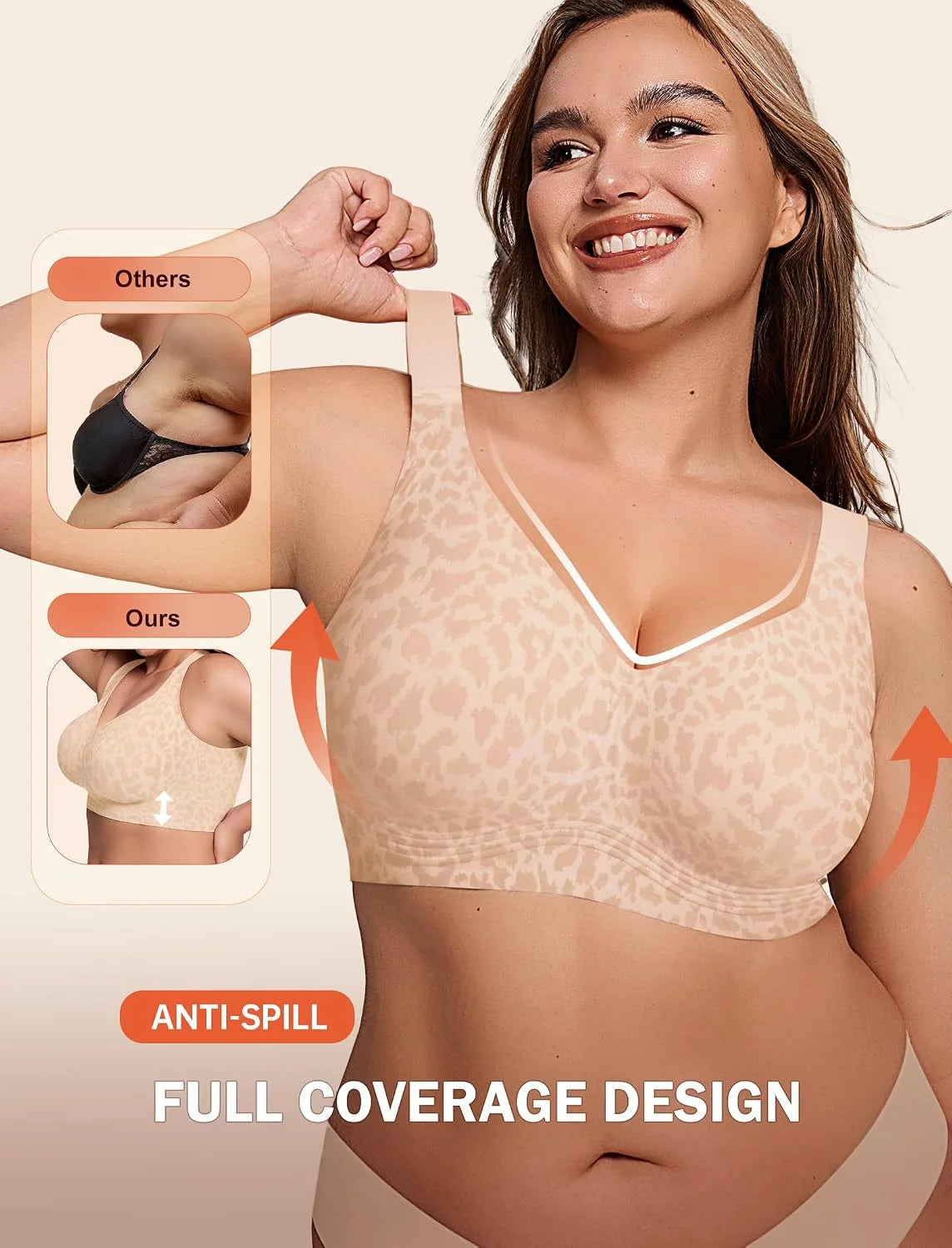 LetsJoli Jelly Bras for Women No Underwire Plus Size Push Up Supportive