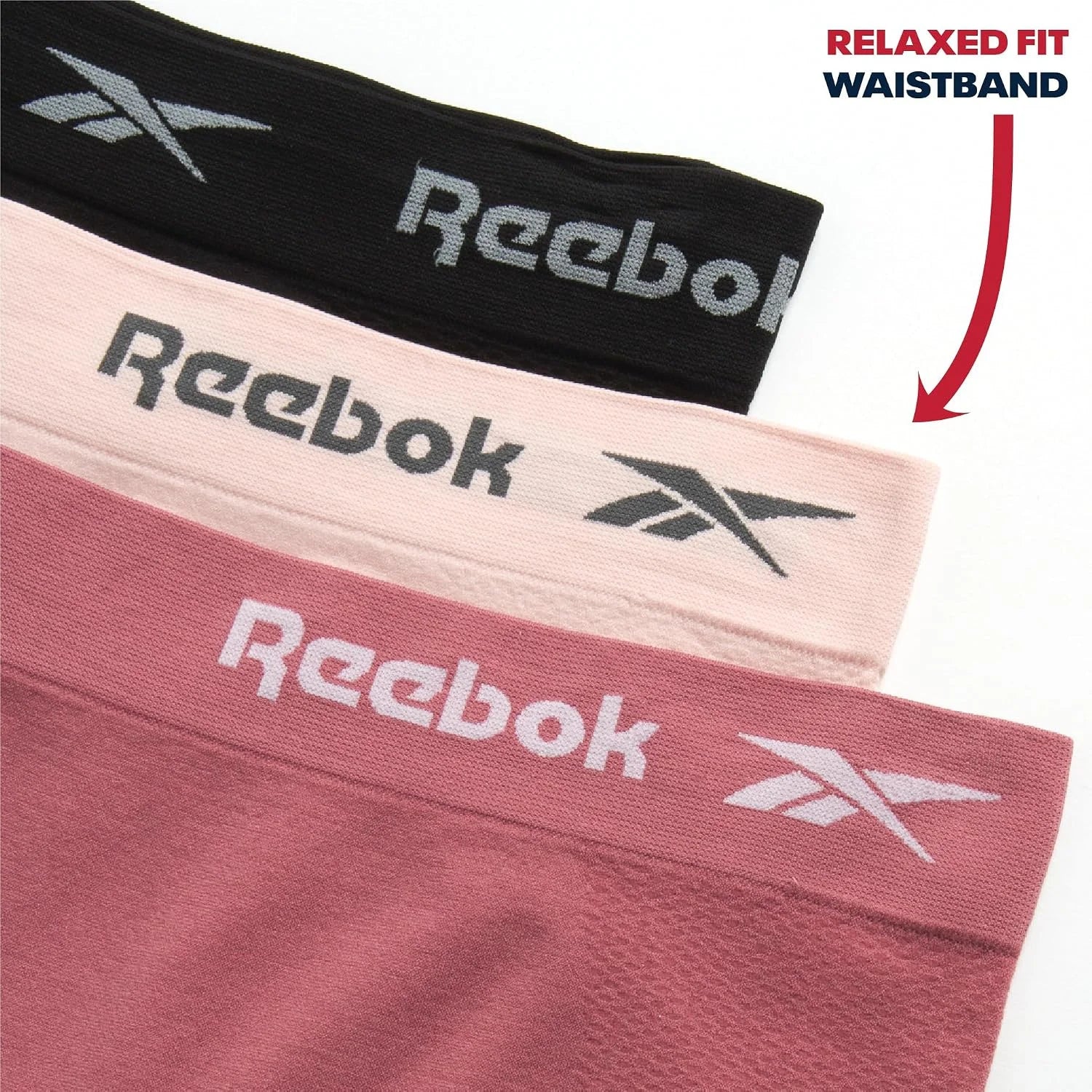 Reebok Womens Boyshorts 3 Pack Long Leg Performance Underwear 6" Inseam