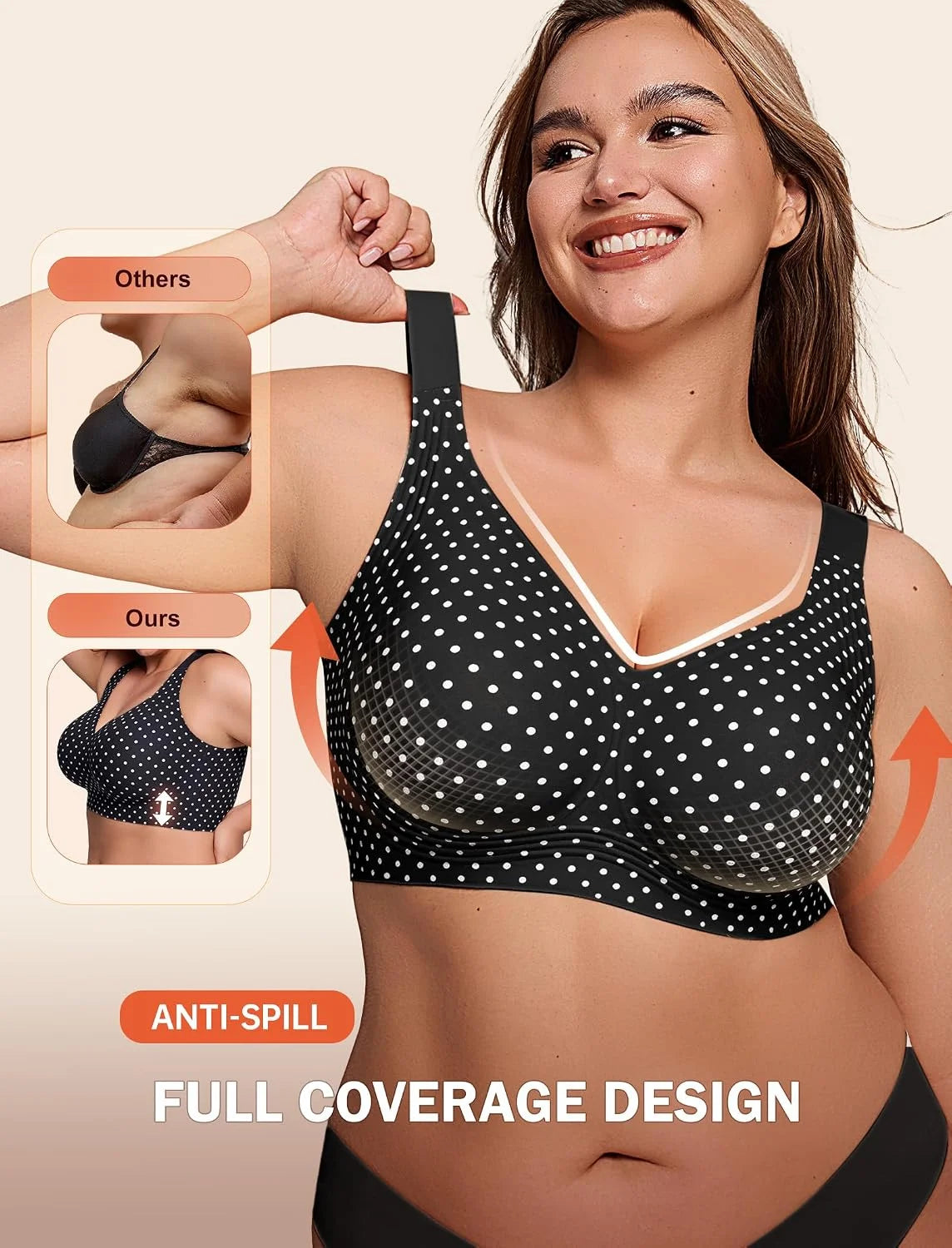 LetsJoli Jelly Bras for Women No Underwire Plus Size Push Up Supportive