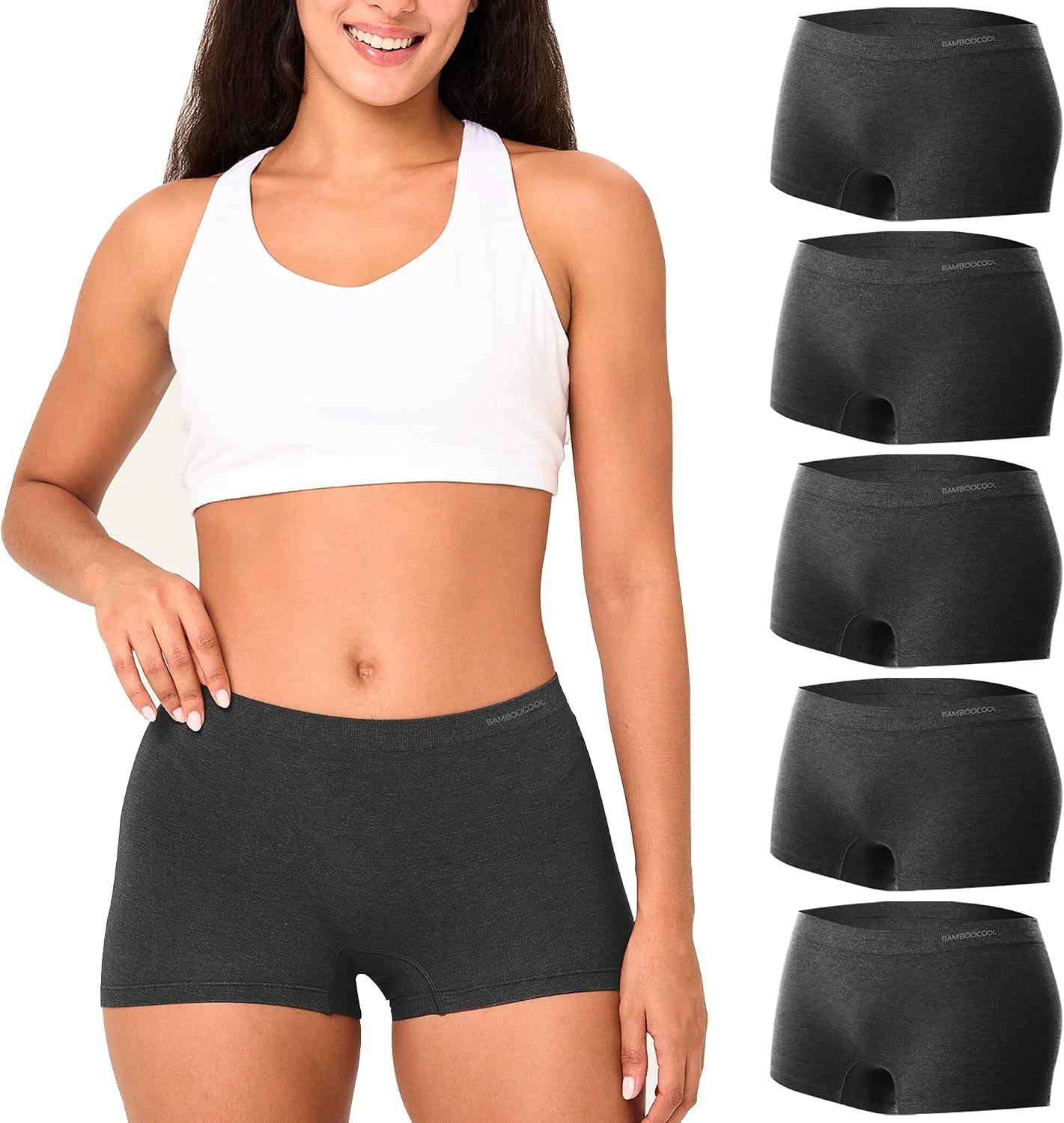BAMBOO COOL Womens Boyshorts Underwear Cooling Soft Boxer Briefs Panties