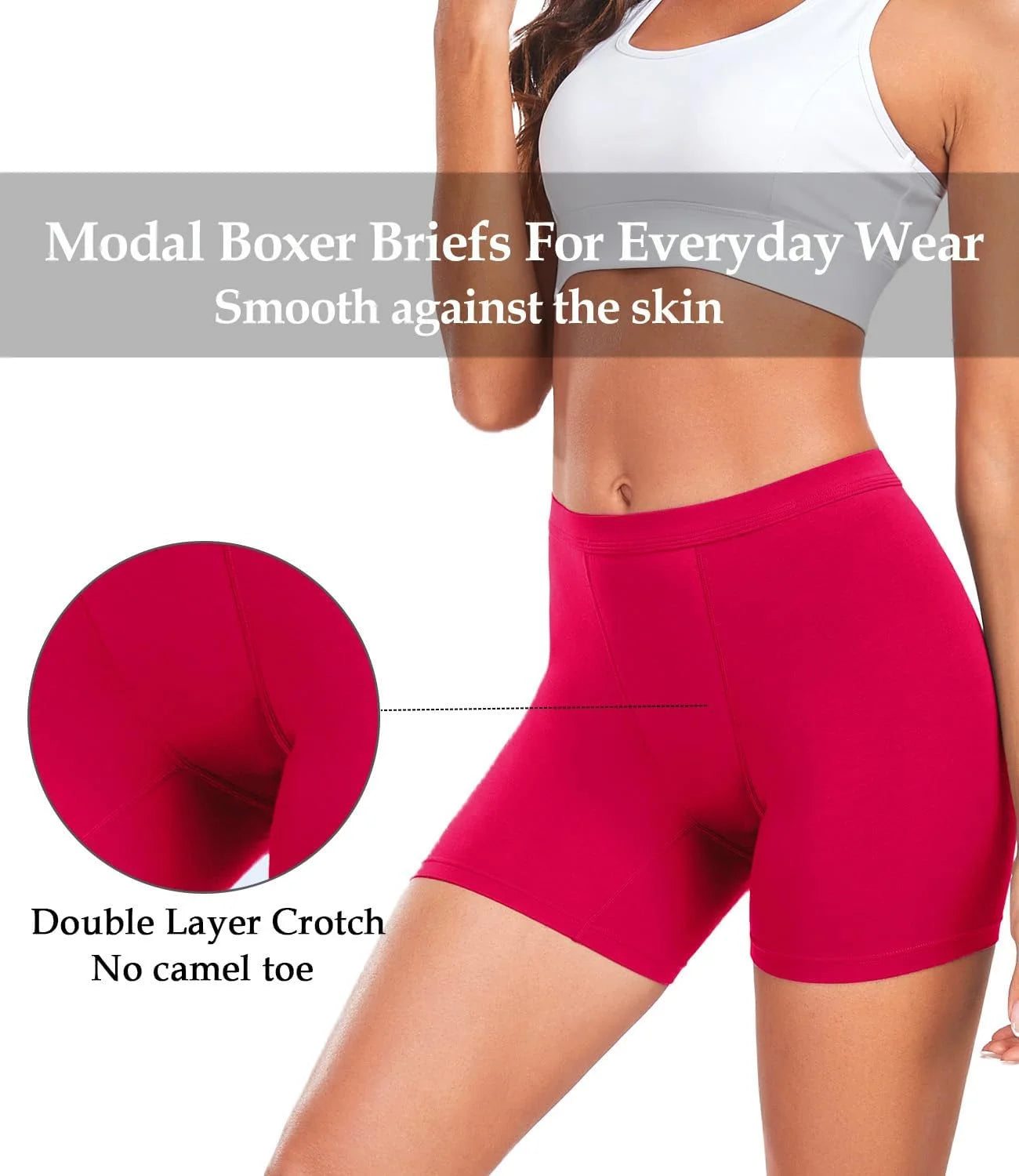 wirarpa Women's Modal Boy Shorts Panties Soft Microfiber Boxer Briefs Underwear 4 Pack