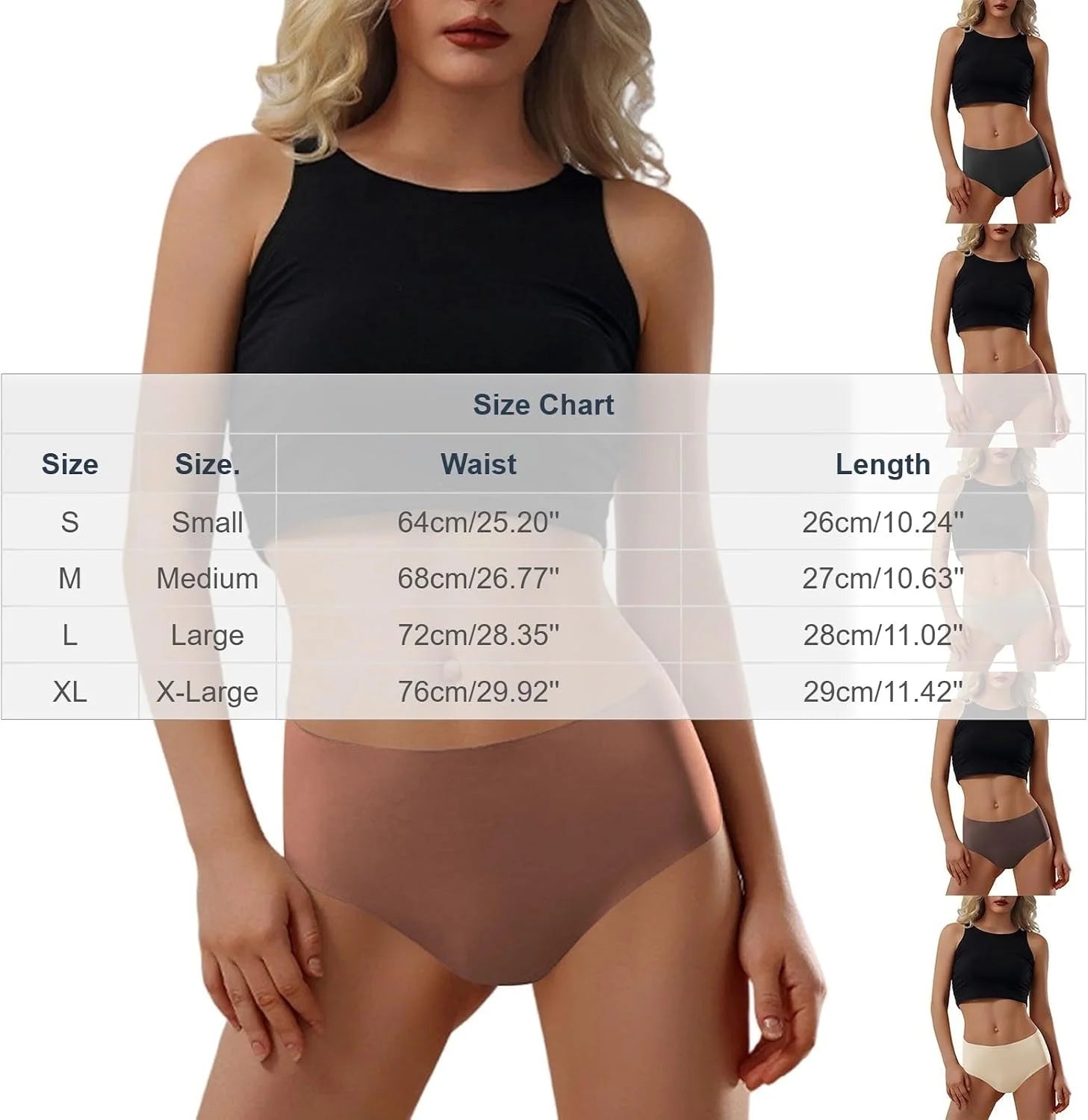Plus Size High Waist Seamless Briefs for Women Stretch Underwear