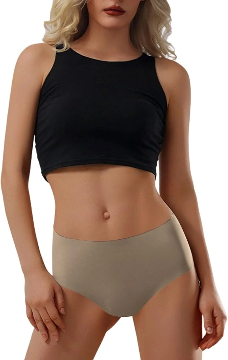 Plus Size High Waist Seamless Briefs for Women Stretch Underwear
