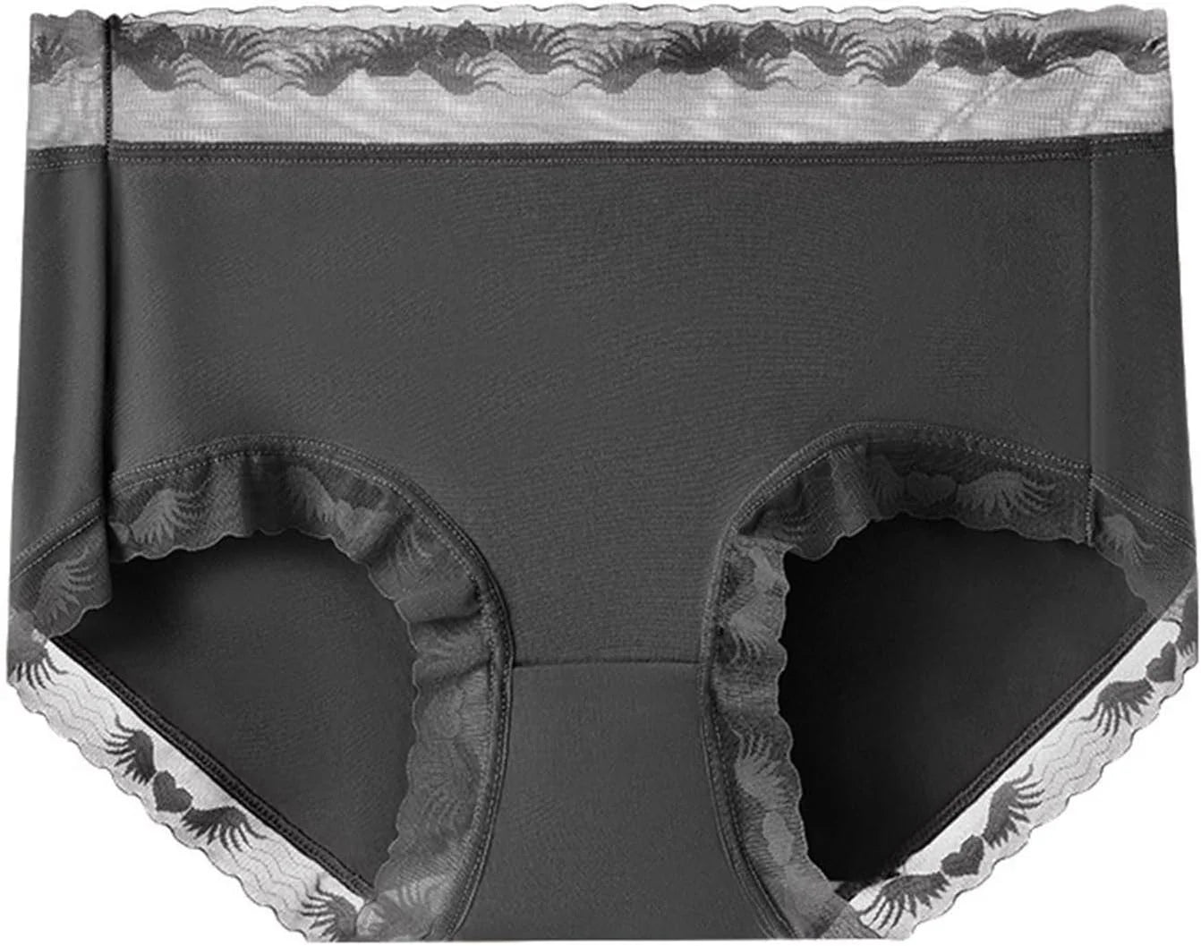 Womens Lace Trim Mid Waist Brief Underwear Comfortable Panties