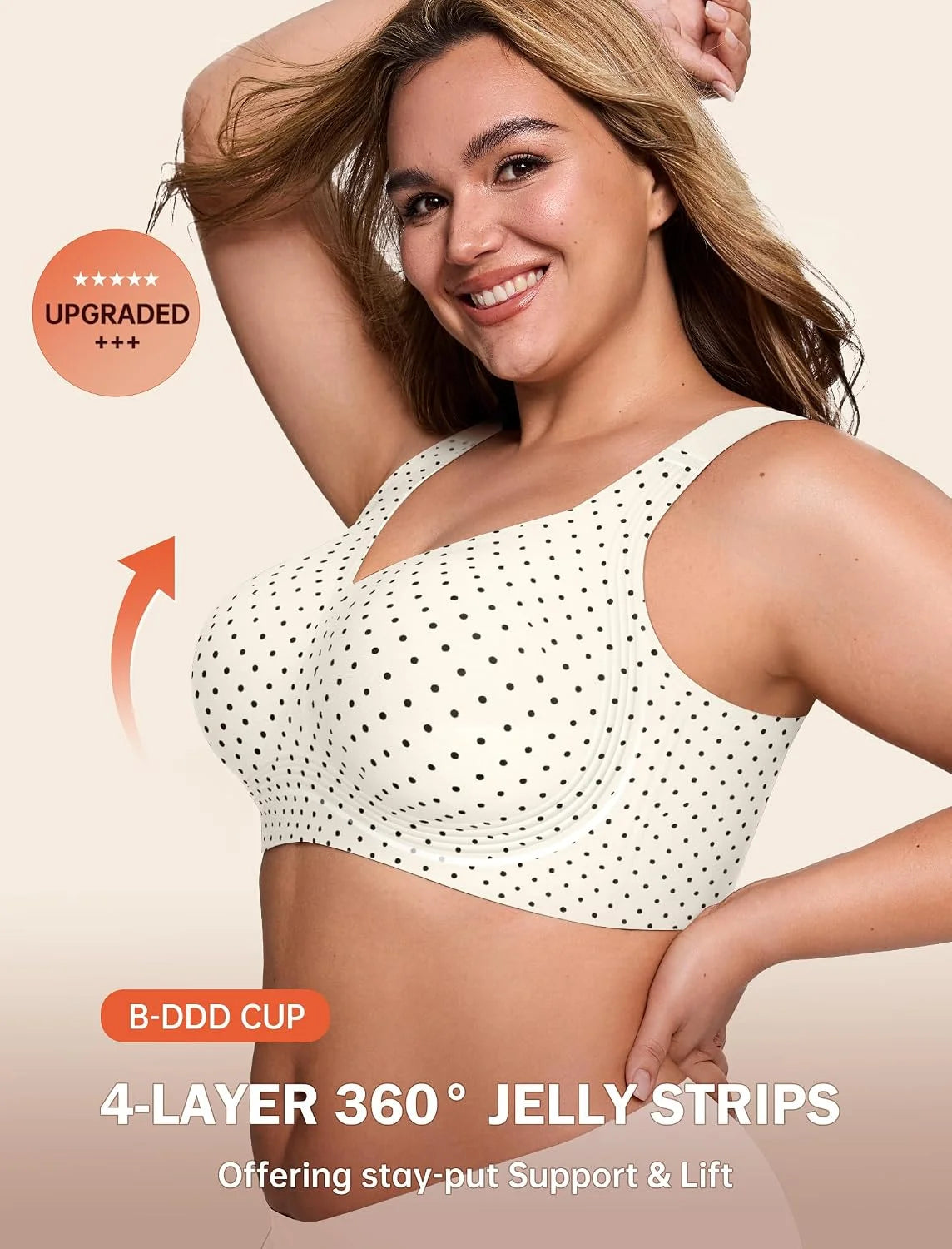 LetsJoli Jelly Bras for Women No Underwire Plus Size Push Up Supportive