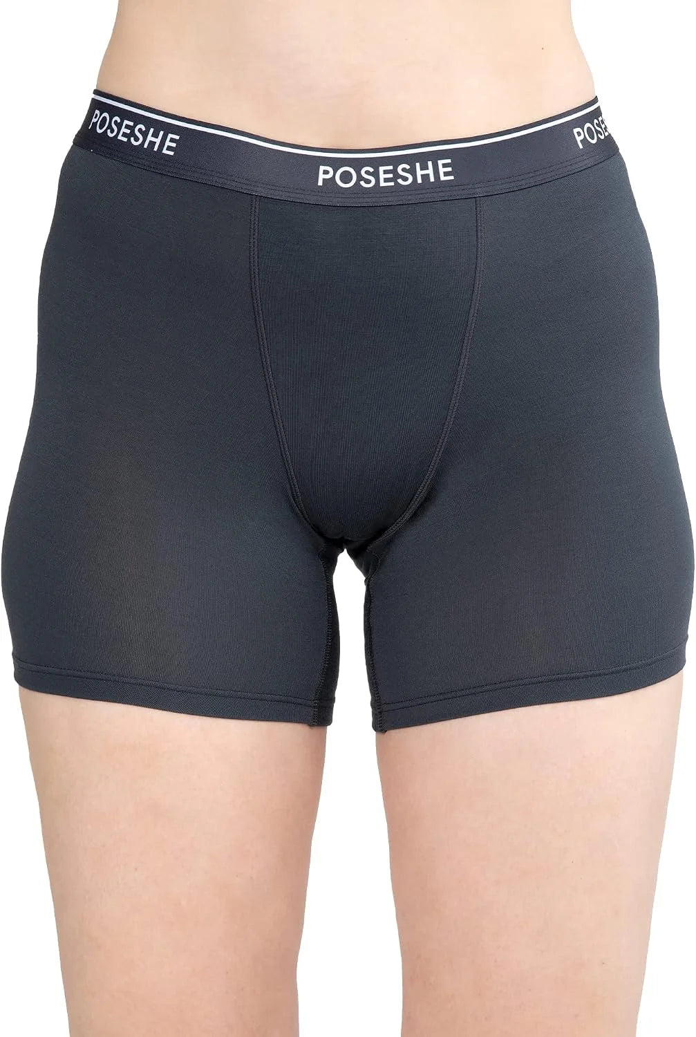 POSESHE Womens Boy Shorts Underwear Boxer Briefs MicroModal 6" Inseam, S-5X