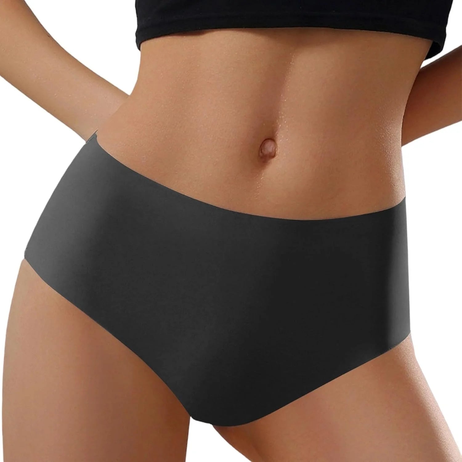 Plus Size High Waist Seamless Briefs for Women Stretch Underwear