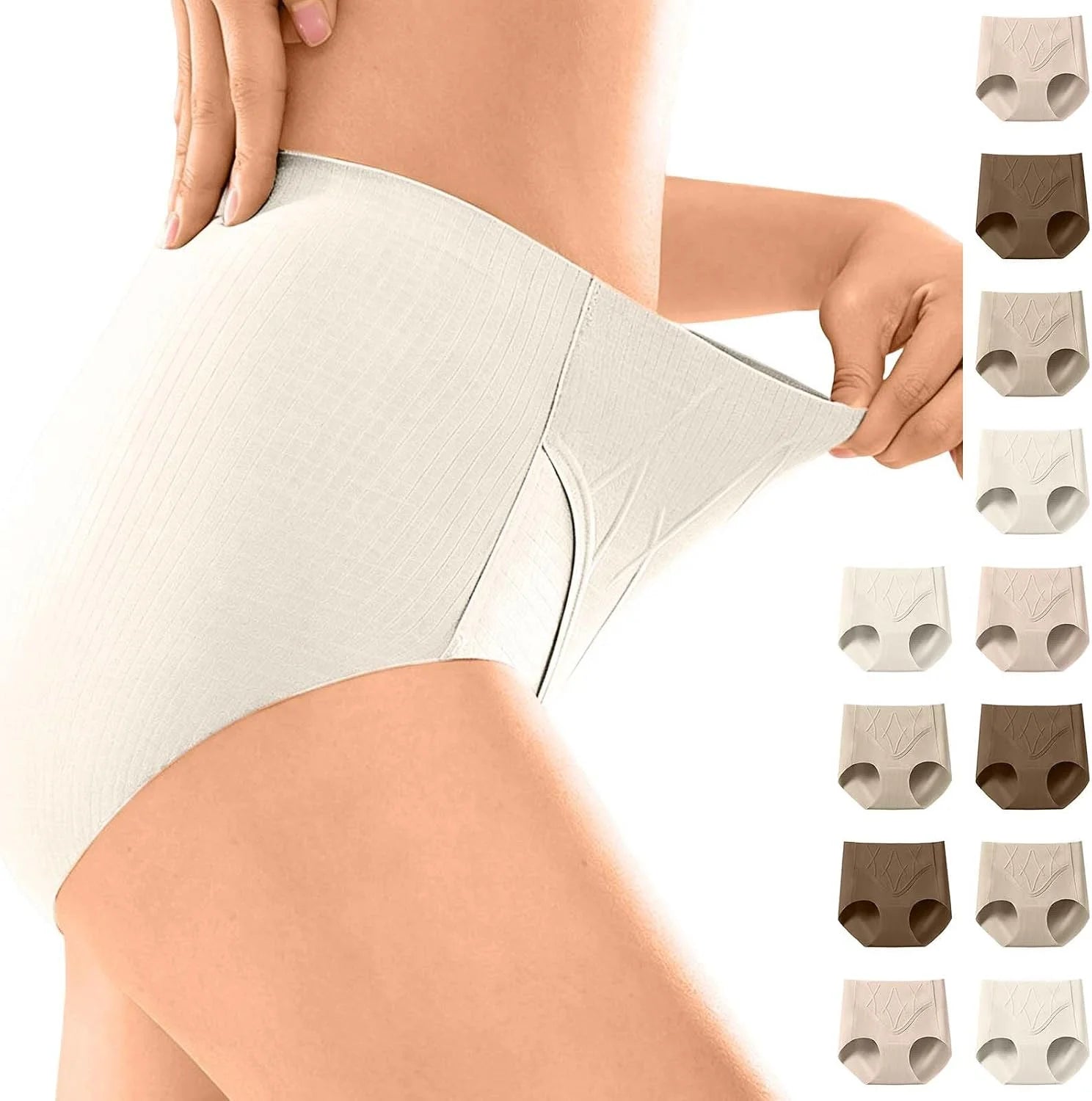 Mid Waist Shapewear Briefs for Women Tummy Control Underwear