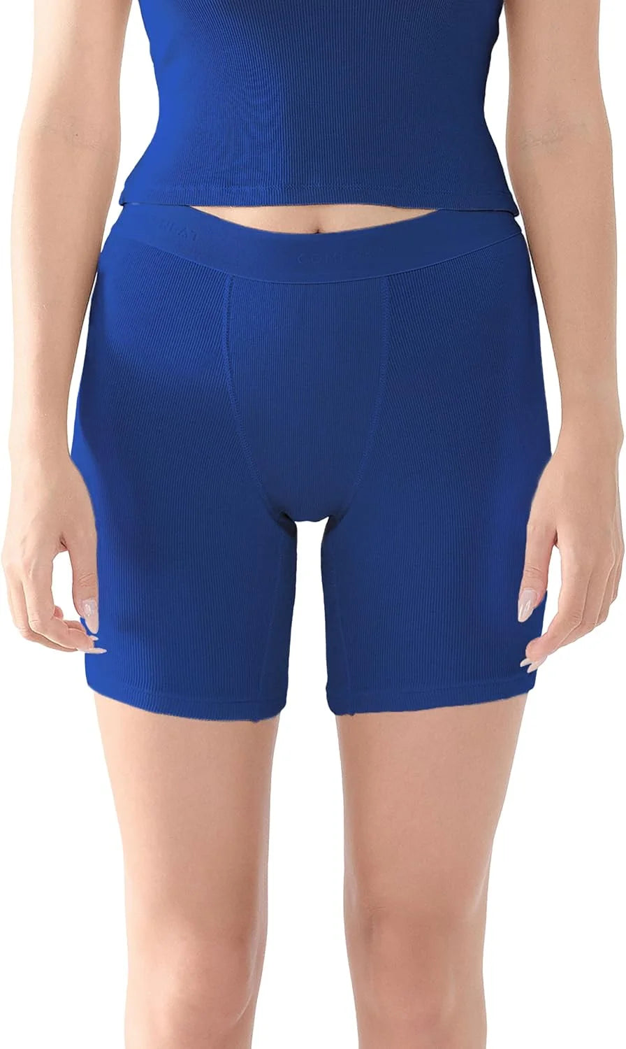 Comfneat Women's Boxer Cotton Rib Fabric with Spandex Boyshorts
