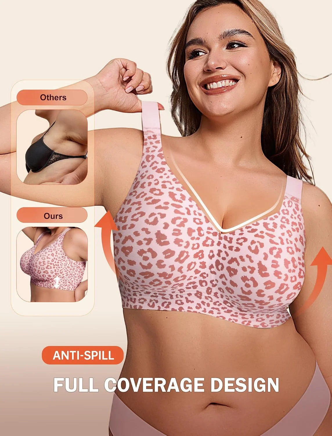 LetsJoli Jelly Bras for Women No Underwire Plus Size Push Up Supportive