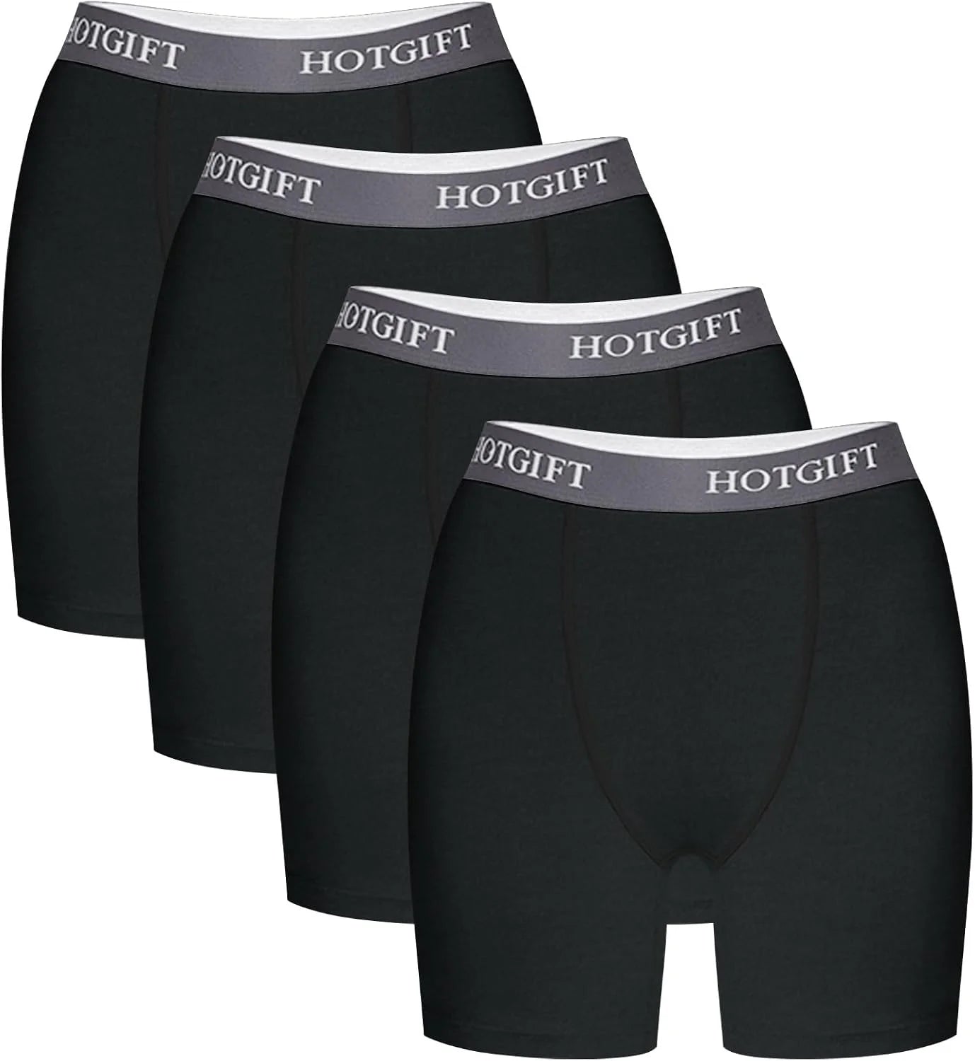 HOTGIFT Women's Boxer Shorts Cotton Boyshorts Underwear 4 Pack