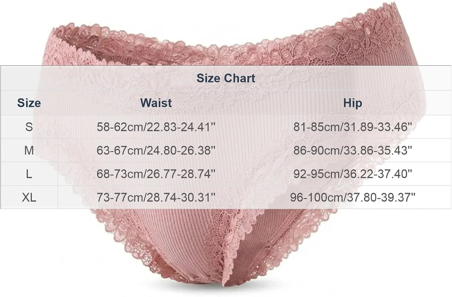 Lace Trim High Waisted Underwear for Women Sexy Ribbed Panties