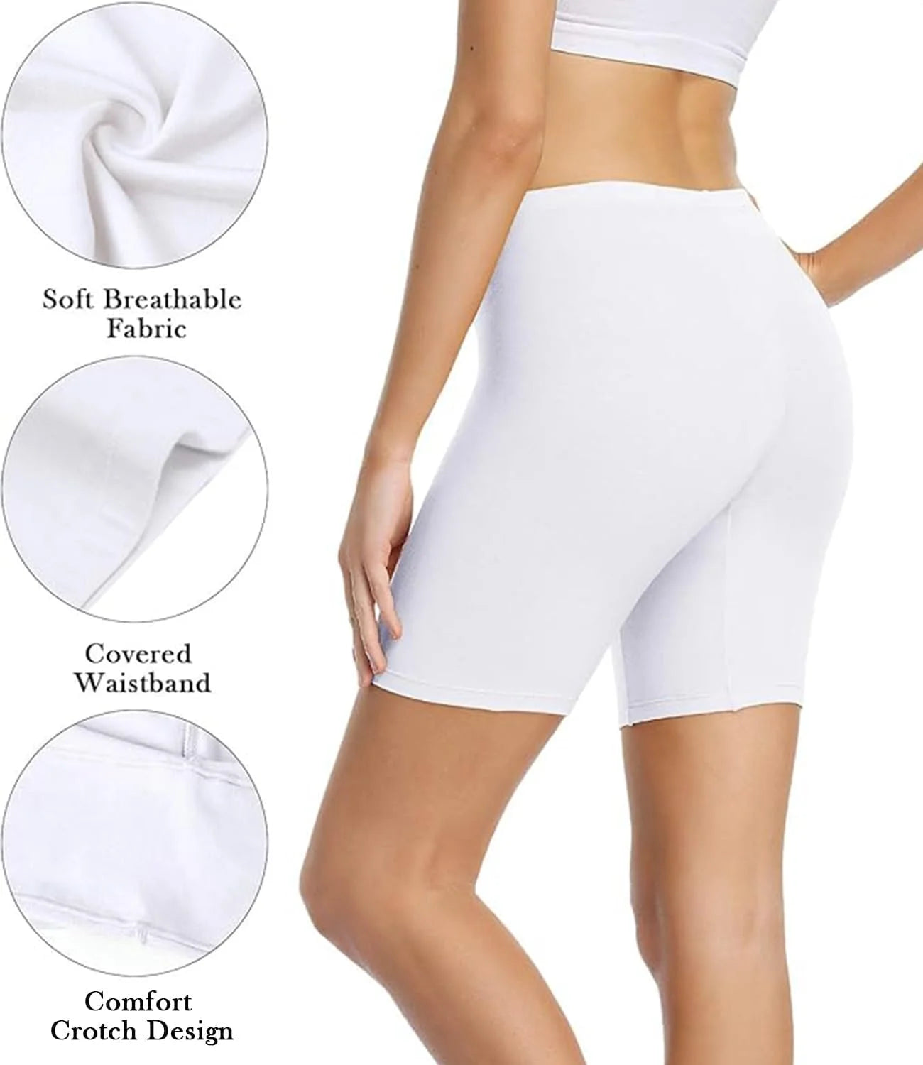 wirarpa Women's Cotton Boy Shorts Underwear Anti Chafing Soft Biker Short Plus Boy Shorts Panties 4 Pack