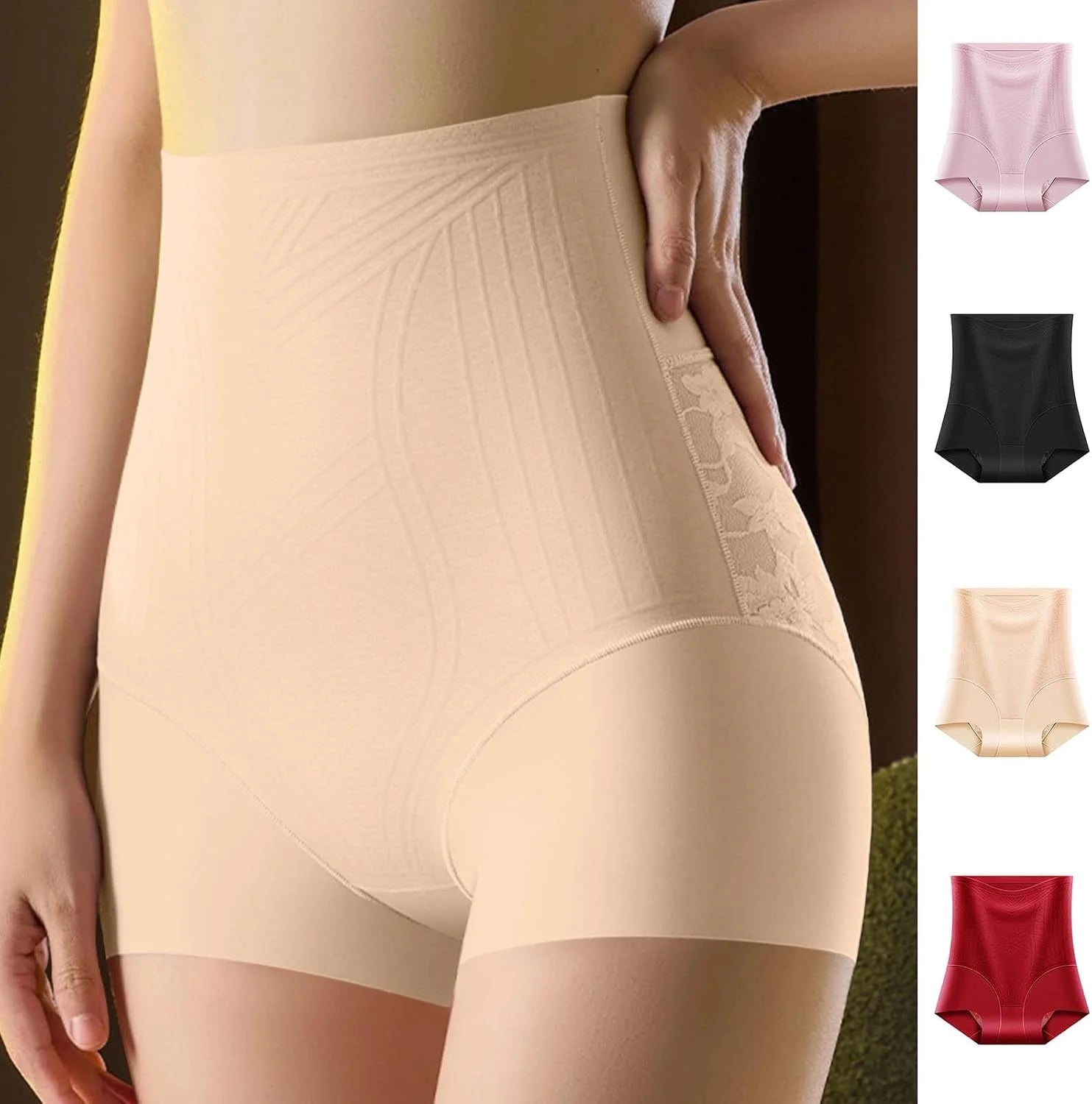 Seamless Shapewear Briefs for Women Lace Tummy Control Underwear