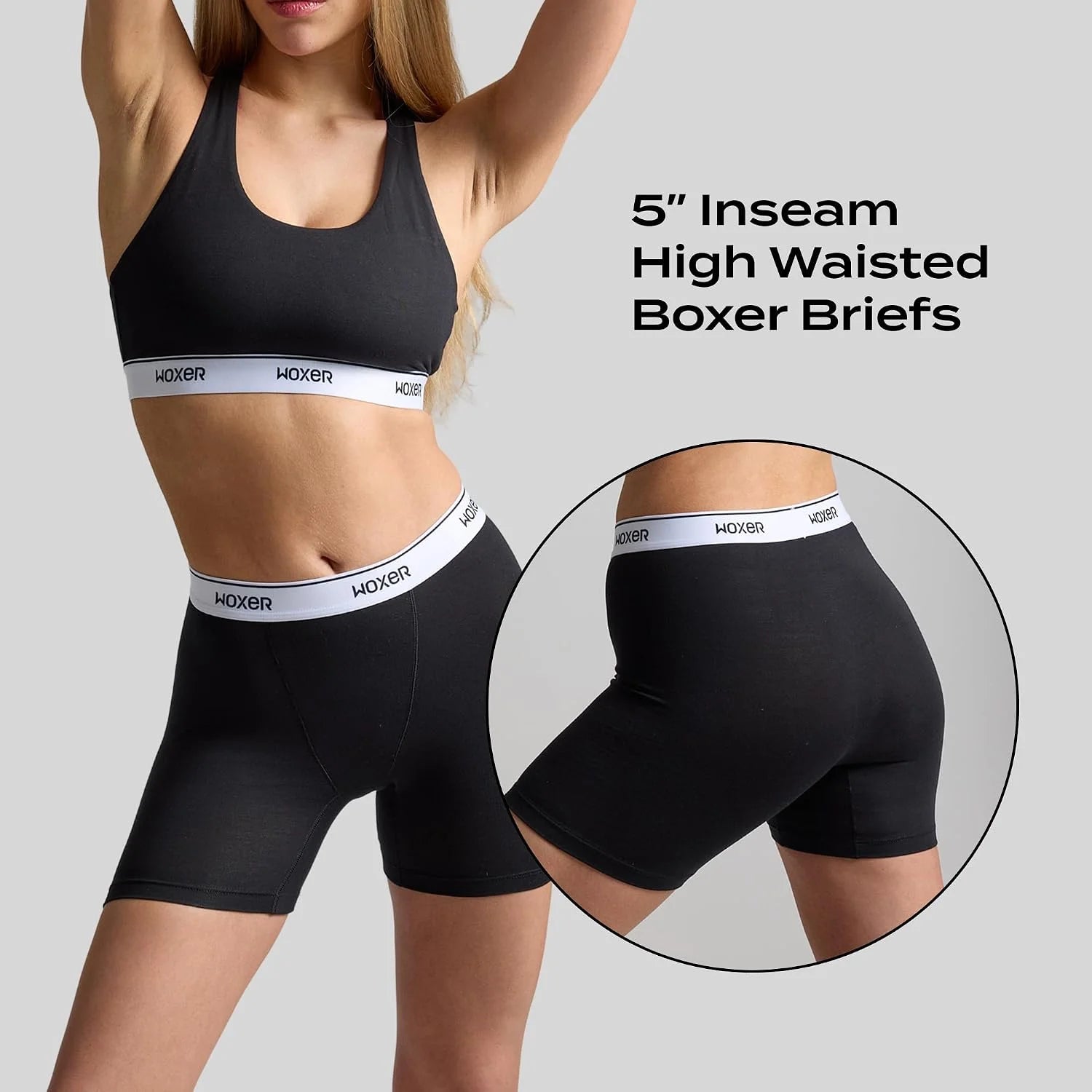 Woxer Womens Baller 5" High Waisted Boy Shorts Underwear – Seamless Boxer Briefs, Boyshort Panties, No Show Women’s Boxers