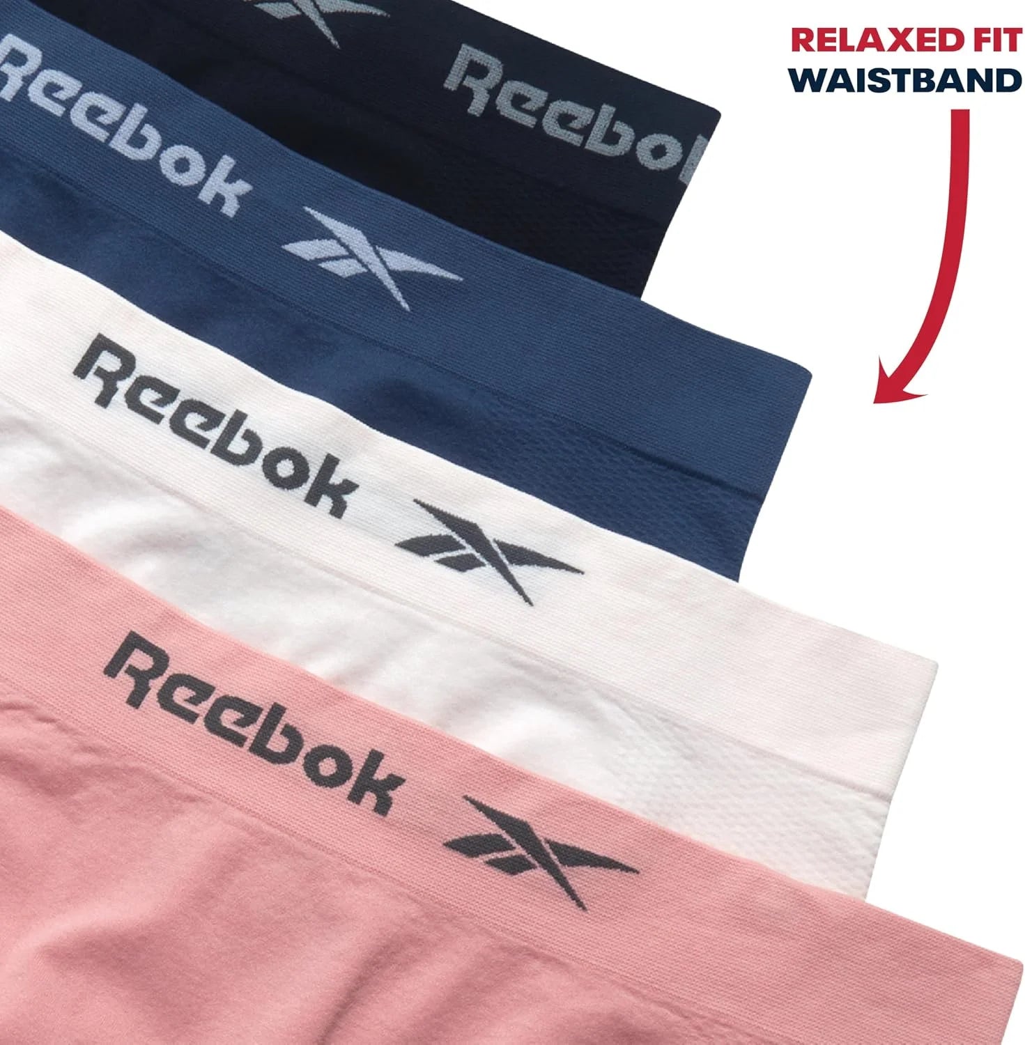 Reebok Womens Boyshorts 8 Pack 6'' Inseam Long Leg Performance Underwear