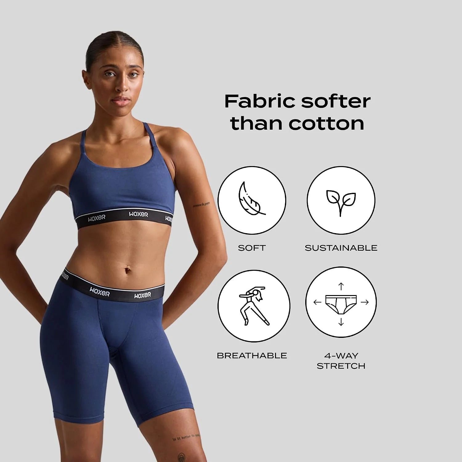 Woxer Womens Boxers - Biker 9" Boy Shorts Underwear for Women, Modal Boxer Briefs, Chafe Free, Womens Underwear