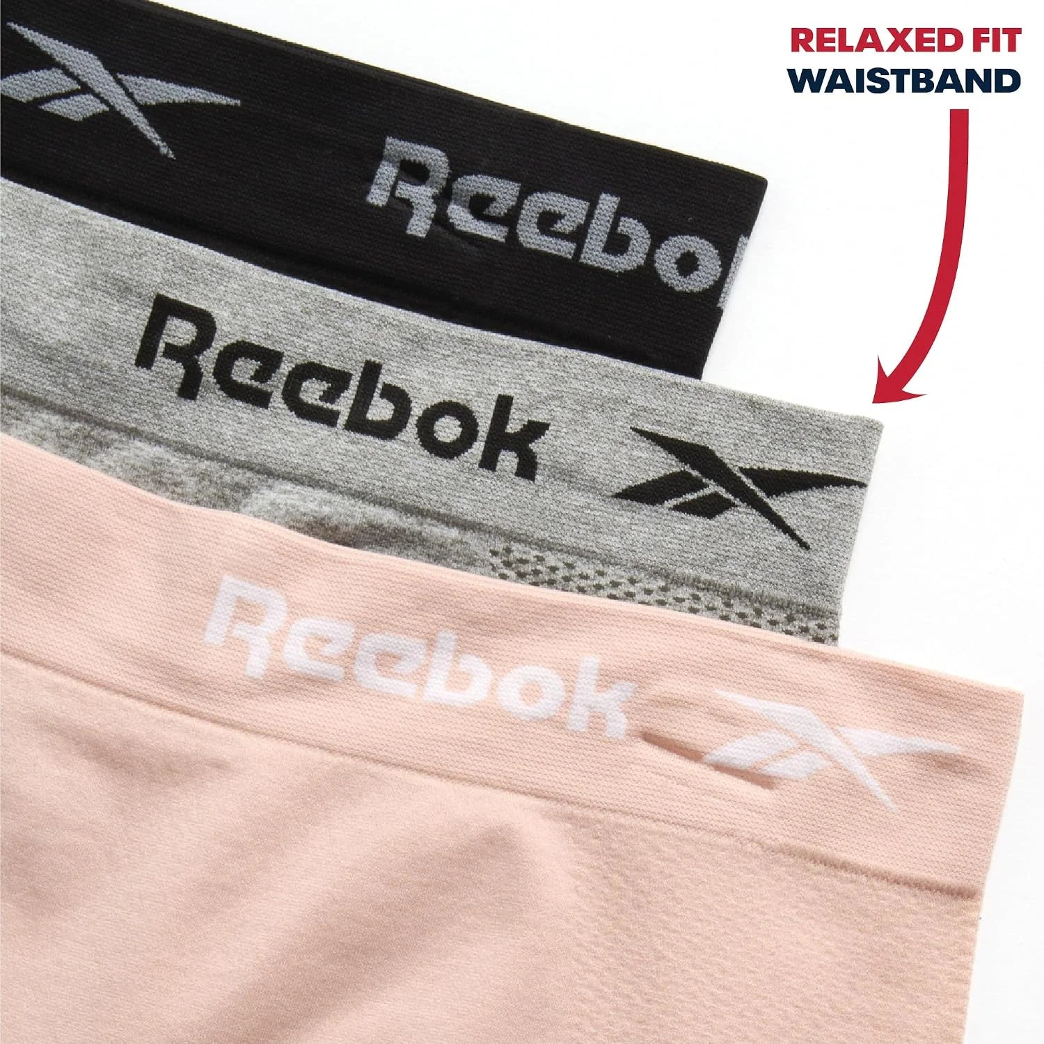 Reebok Womens Boyshorts 3 Pack Long Leg Performance Underwear 6" Inseam