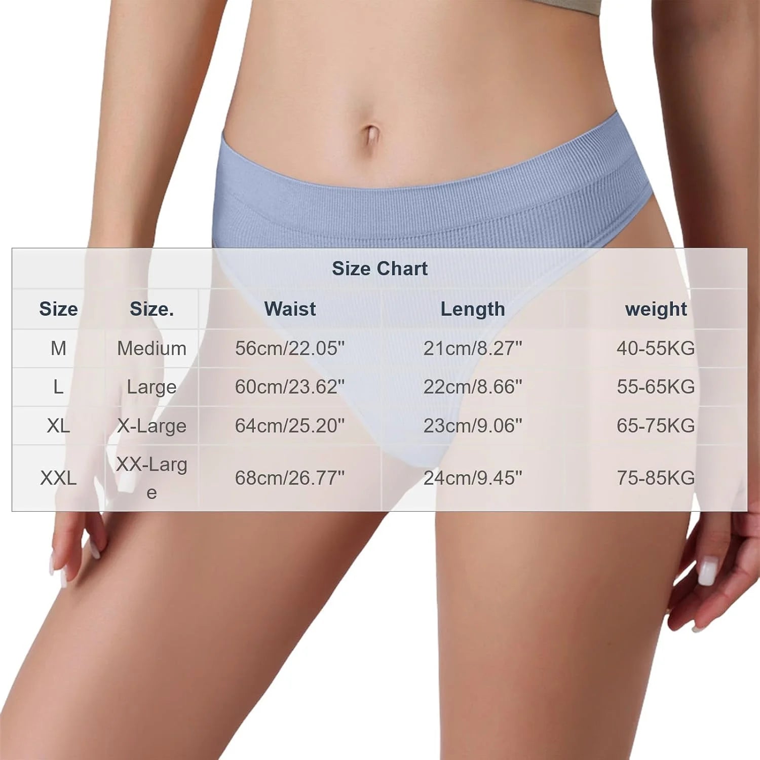 Womens Ribbed Seamless Thong High Waisted Brief Underwear