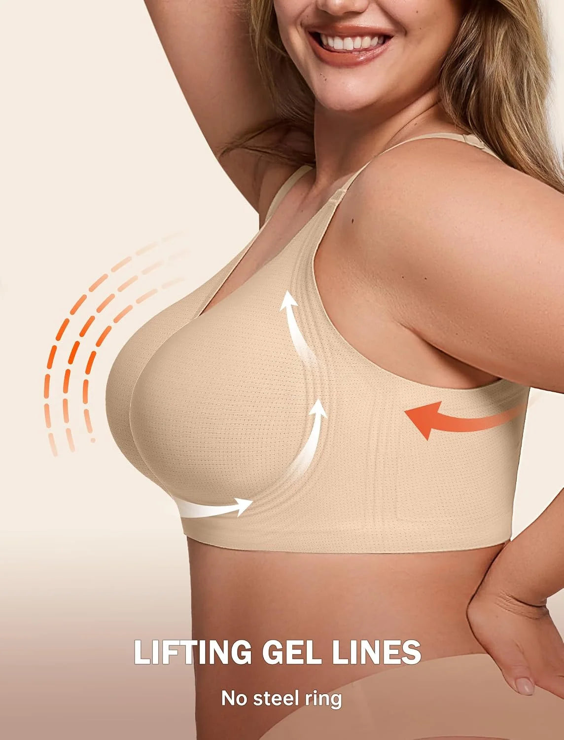 LetsJoli Jelly Bras for Women No Underwire Plus Size Push Up Supportive