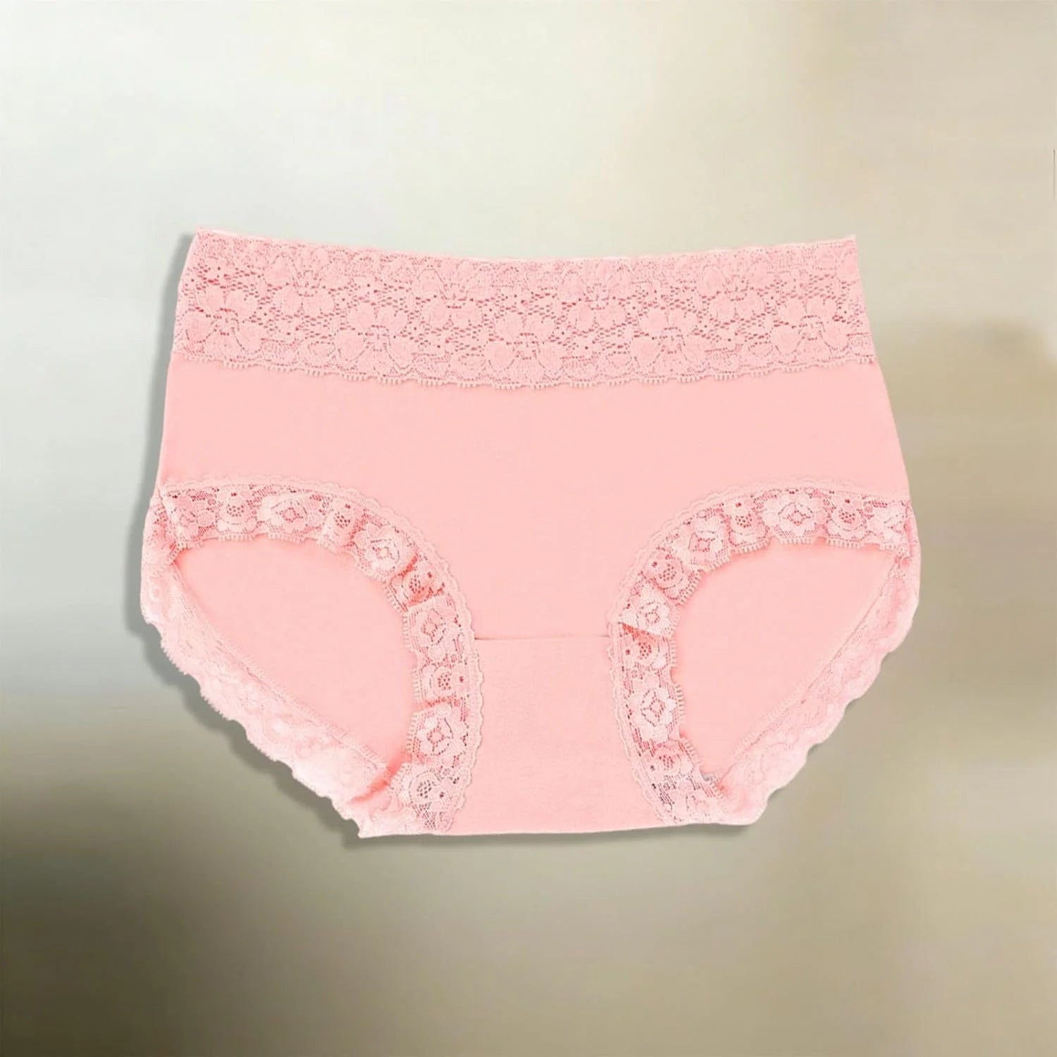 Mid Waist Lace Trim Cotton Briefs for Women Comfort Underwear