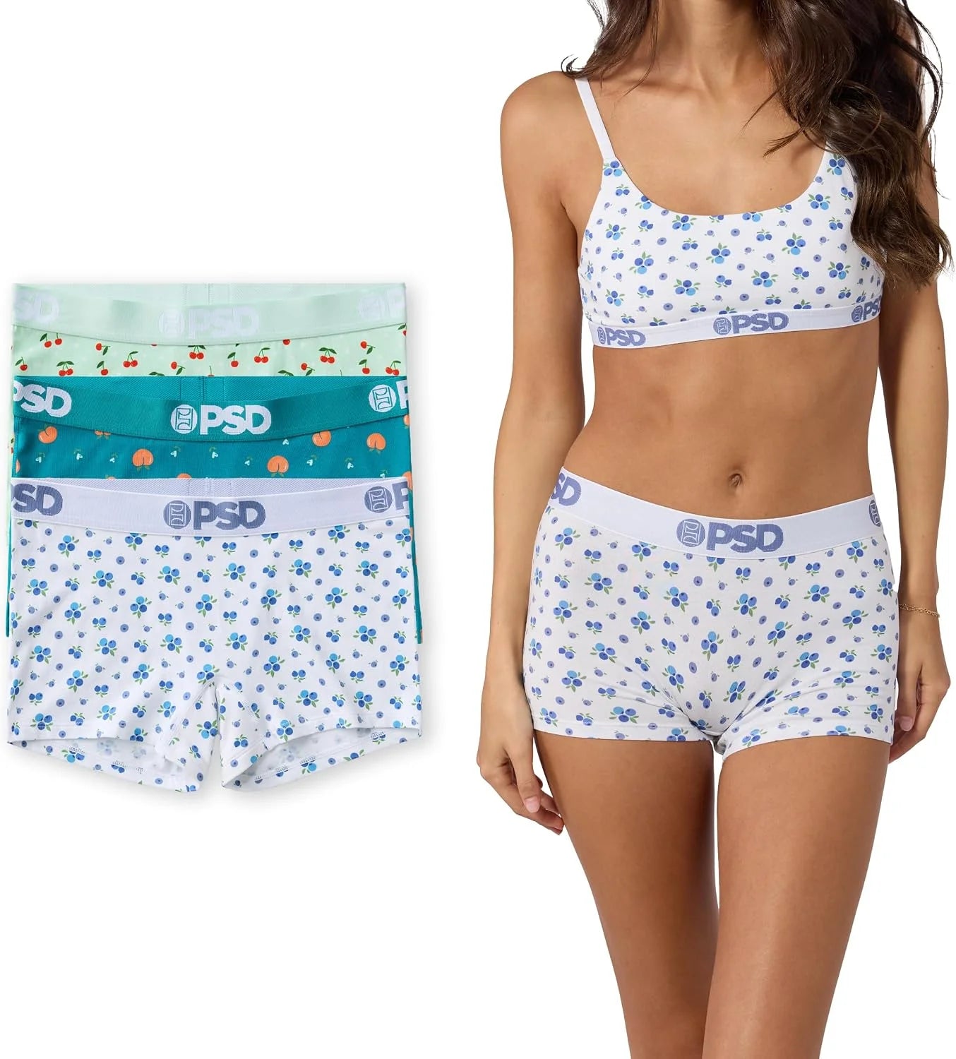 PSD Women's Various Print Boy Shorts - Full Coverage Women's Underwear - Comfortable Stretch Panties for Women