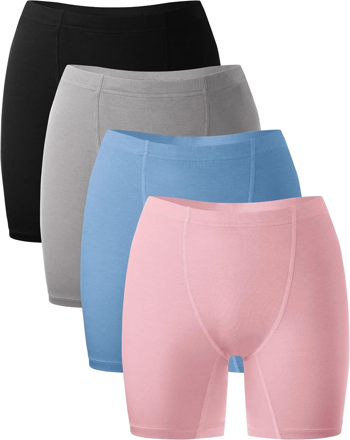 BAMBOO COOL Womens Boyshorts Underwear Boxer Briefs No Ride Up 4 Pack
