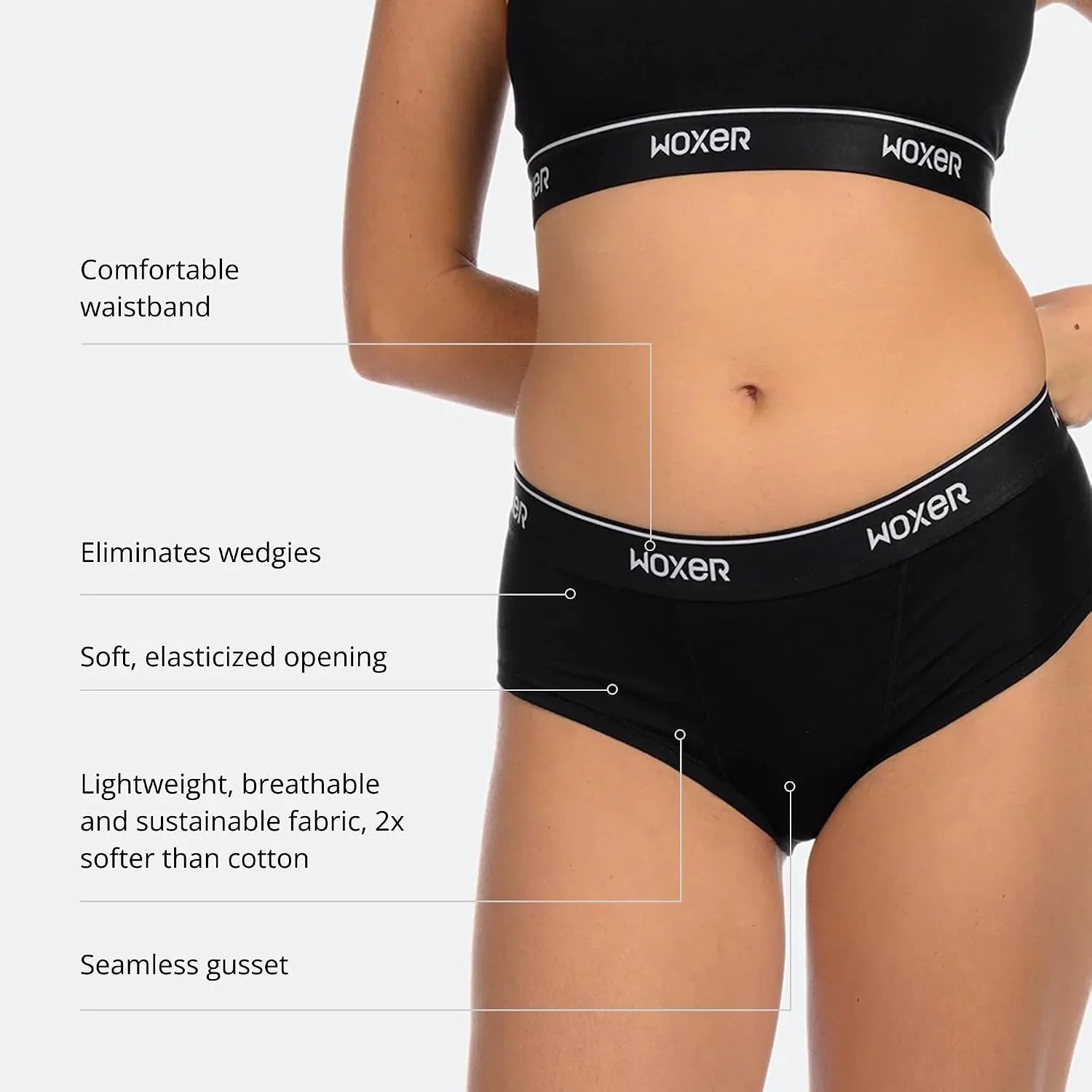 Woxer Women’s Classic Seamless Boyshort Panties, Soft Modal Fabric with No Roll Inseam, Chafe-Free, Breathable Design
