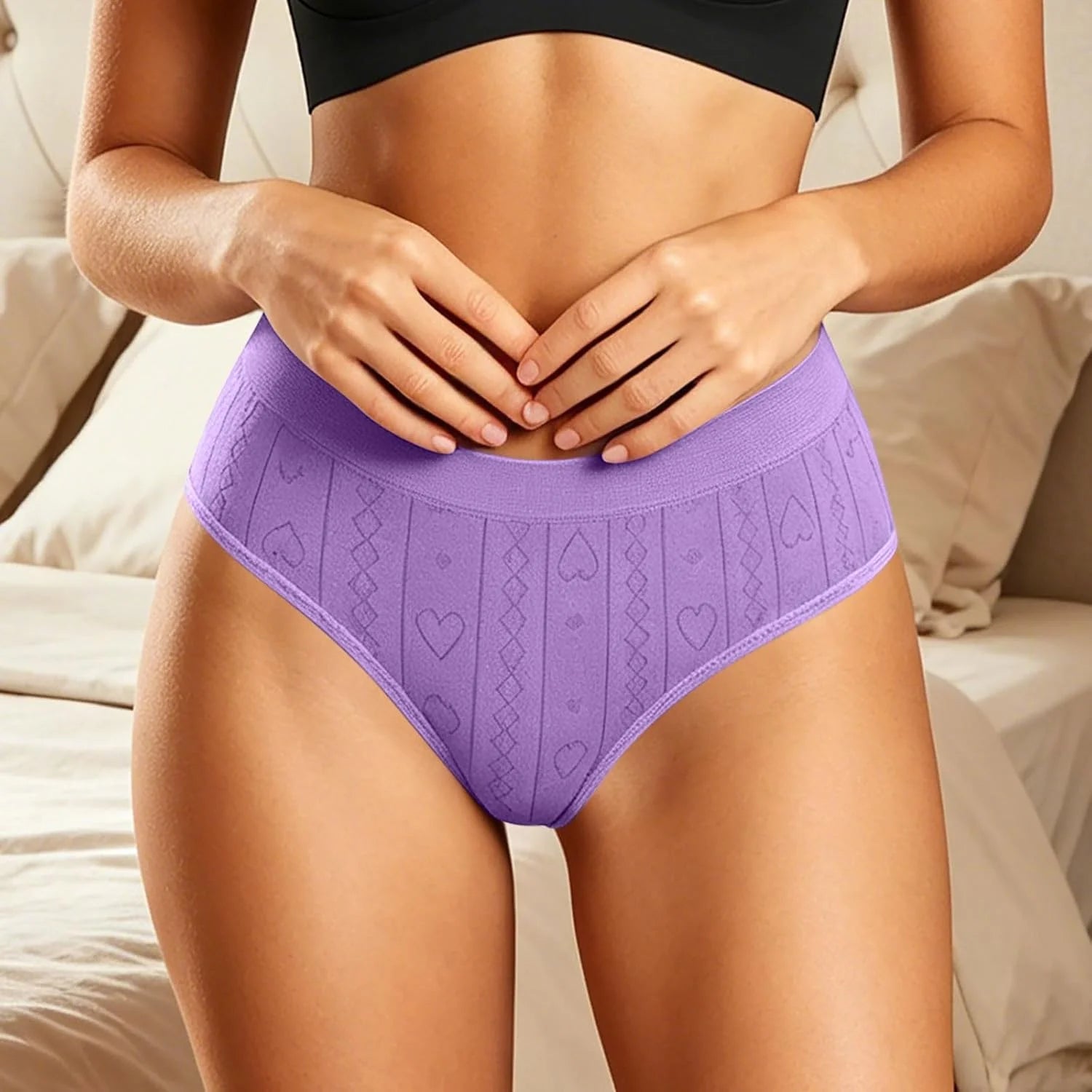 Womens Seamless Brief High Waisted Tummy Control Panties