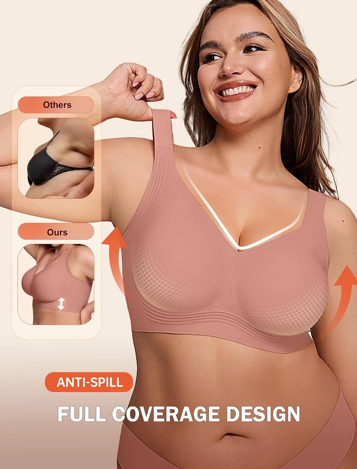 LetsJoli Jelly Bras for Women No Underwire Plus Size Push Up Supportive