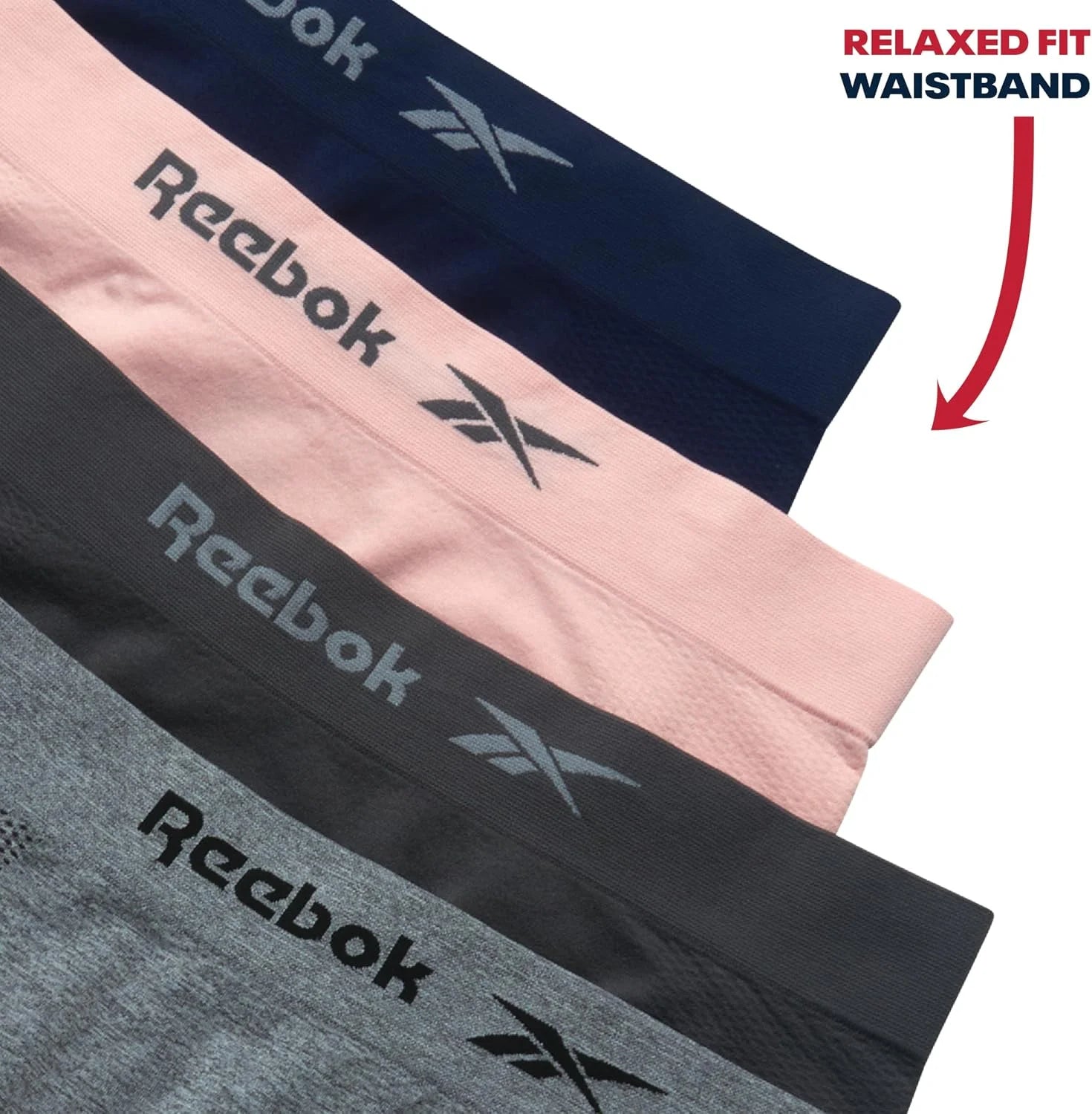 Reebok Womens Boyshorts 8 Pack 6'' Inseam Long Leg Performance Underwear