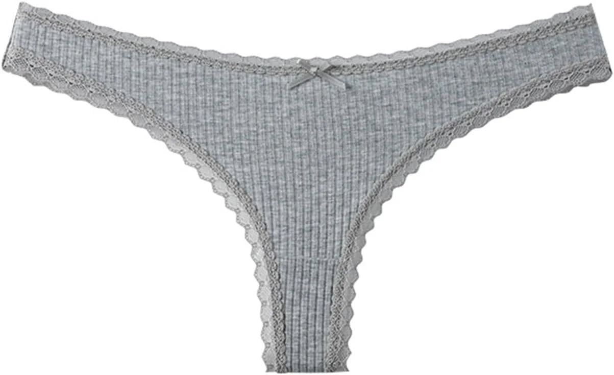 Lace Trim Low Waist Panties for Women Breathable Sexy Underwear