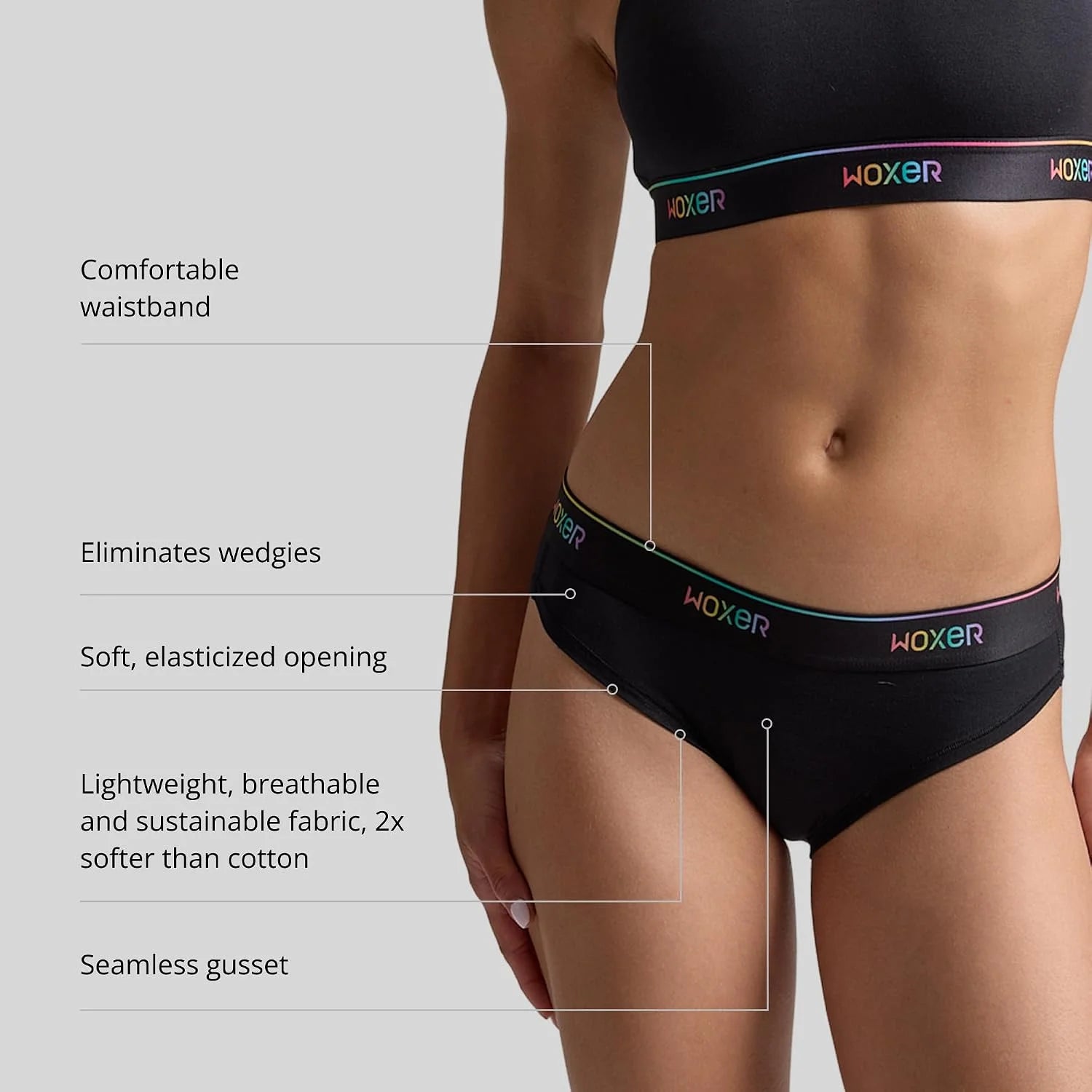 Woxer Women’s Seamless Bikini Underwear – Soft Modal, Chafe-Free, Moisture-Wicking Bikini Style Panties –Tag-Free Design