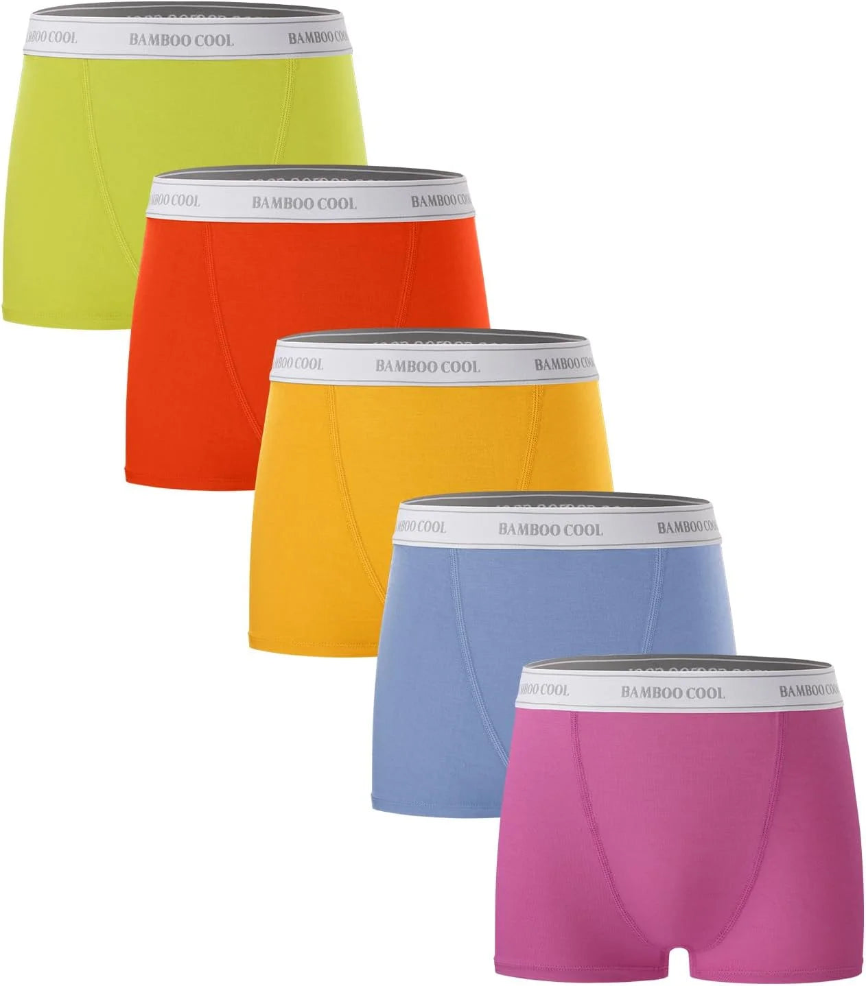 BAMBOO COOL Womens Boy Shorts Underwear High Waisted Boxer Briefs 5 Pack
