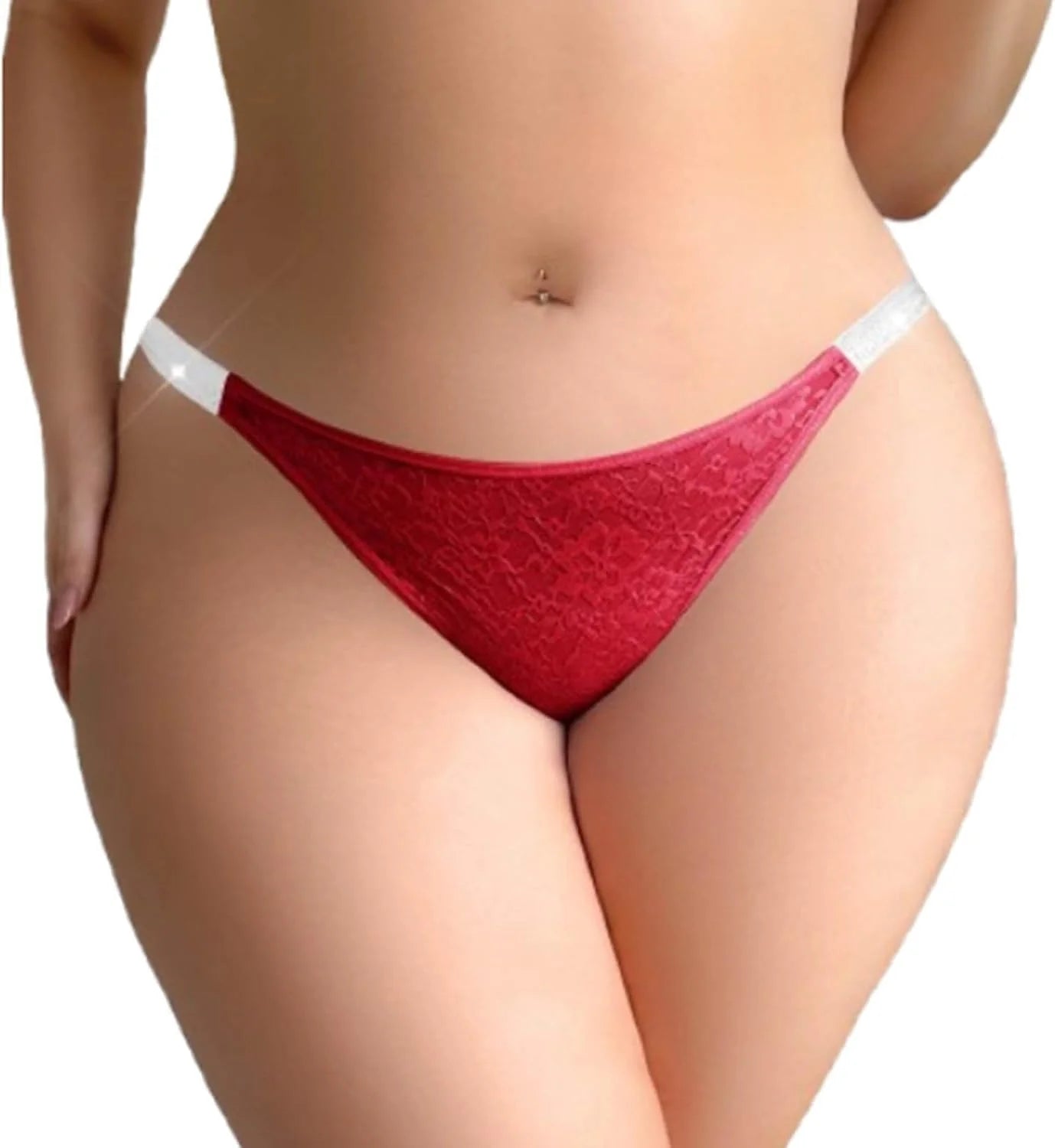 Womens Lace Thong Panties Sexy Rhinestone Straps Low Rise Brief