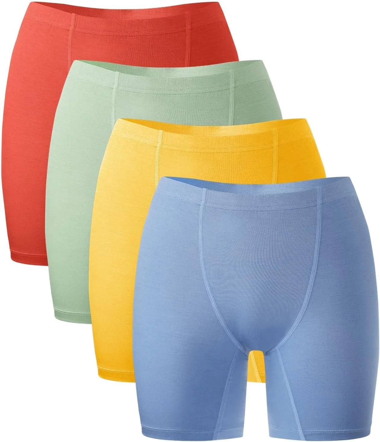 BAMBOO COOL Womens Boyshorts Underwear Boxer Briefs No Ride Up 4 Pack