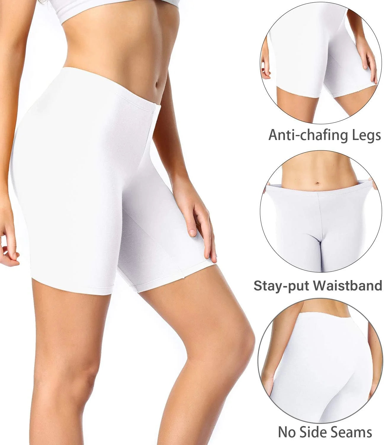 wirarpa Women's Cotton Boy Shorts Underwear Anti Chafing Soft Biker Short Plus Boy Shorts Panties 4 Pack
