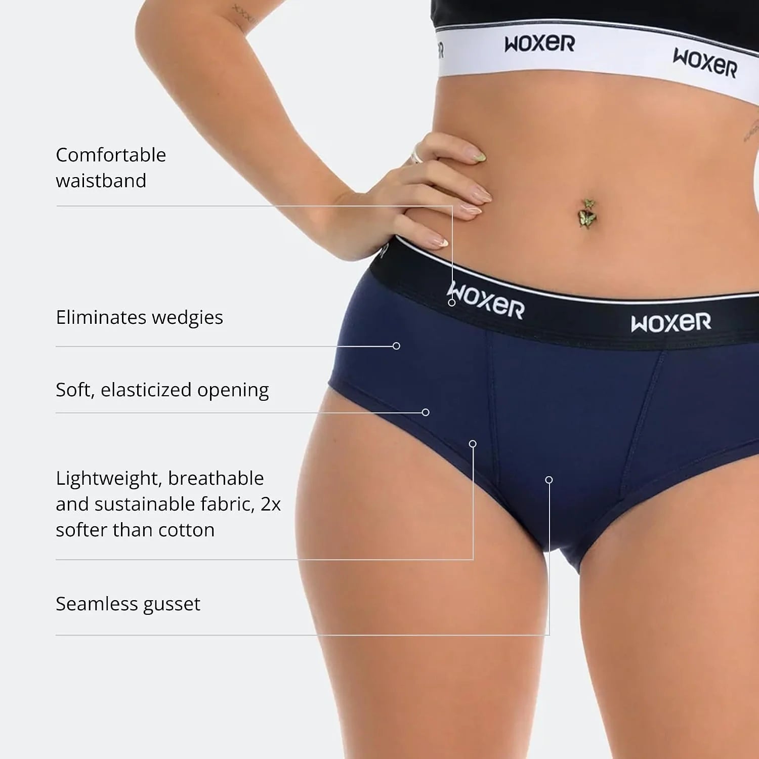 Woxer Women’s Classic Seamless Boyshort Panties, Soft Modal Fabric with No Roll Inseam, Chafe-Free, Breathable Design